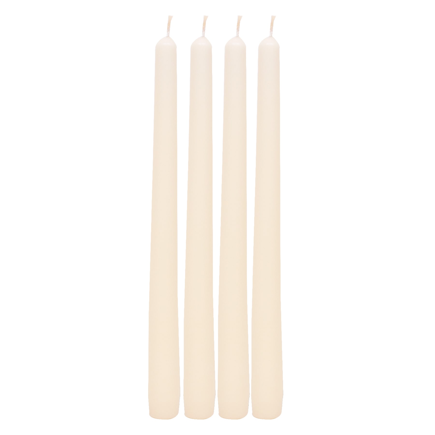 4-Pack Ivory Unscented Overdip Taper Candles, 10"