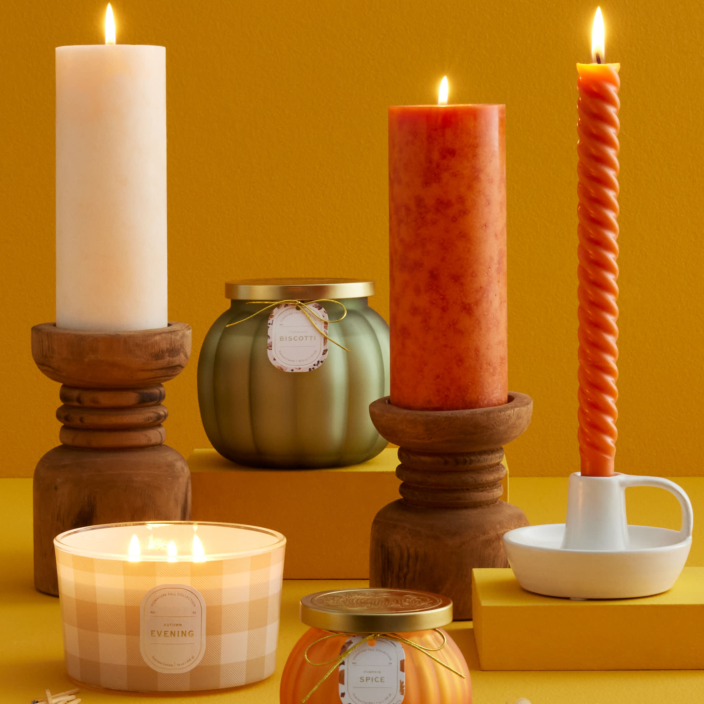 Honeybloom White Ceramic Taper Candle Holder, 2.6"