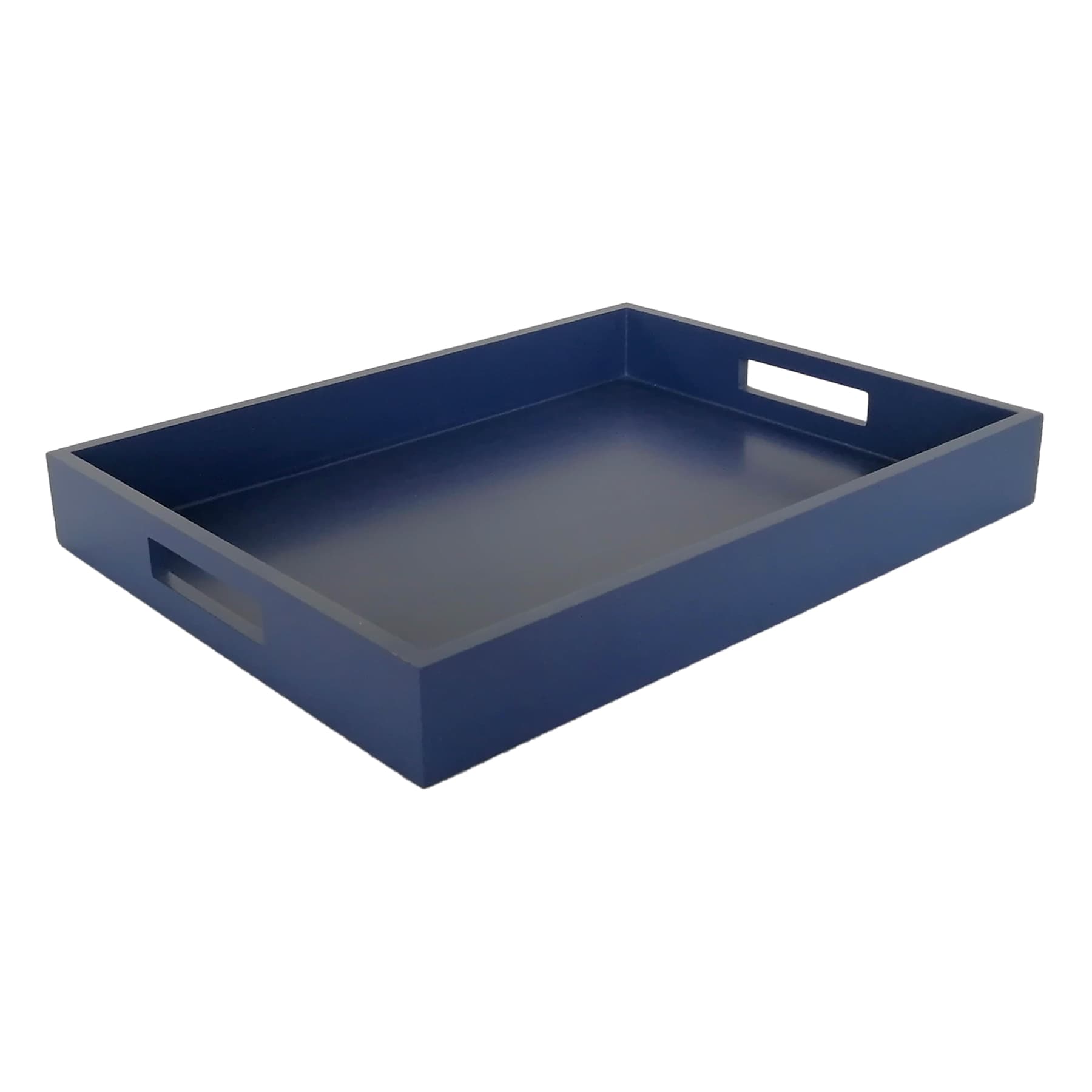 Navy Blue Decorative Wood Tray, 14x10