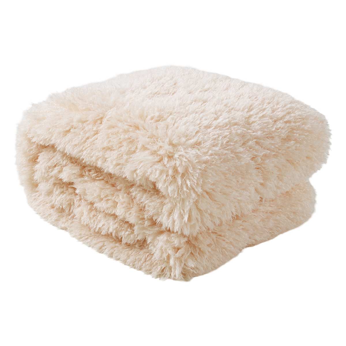 Neutral Faux Fur Oversized Throw Blanket, 60x80