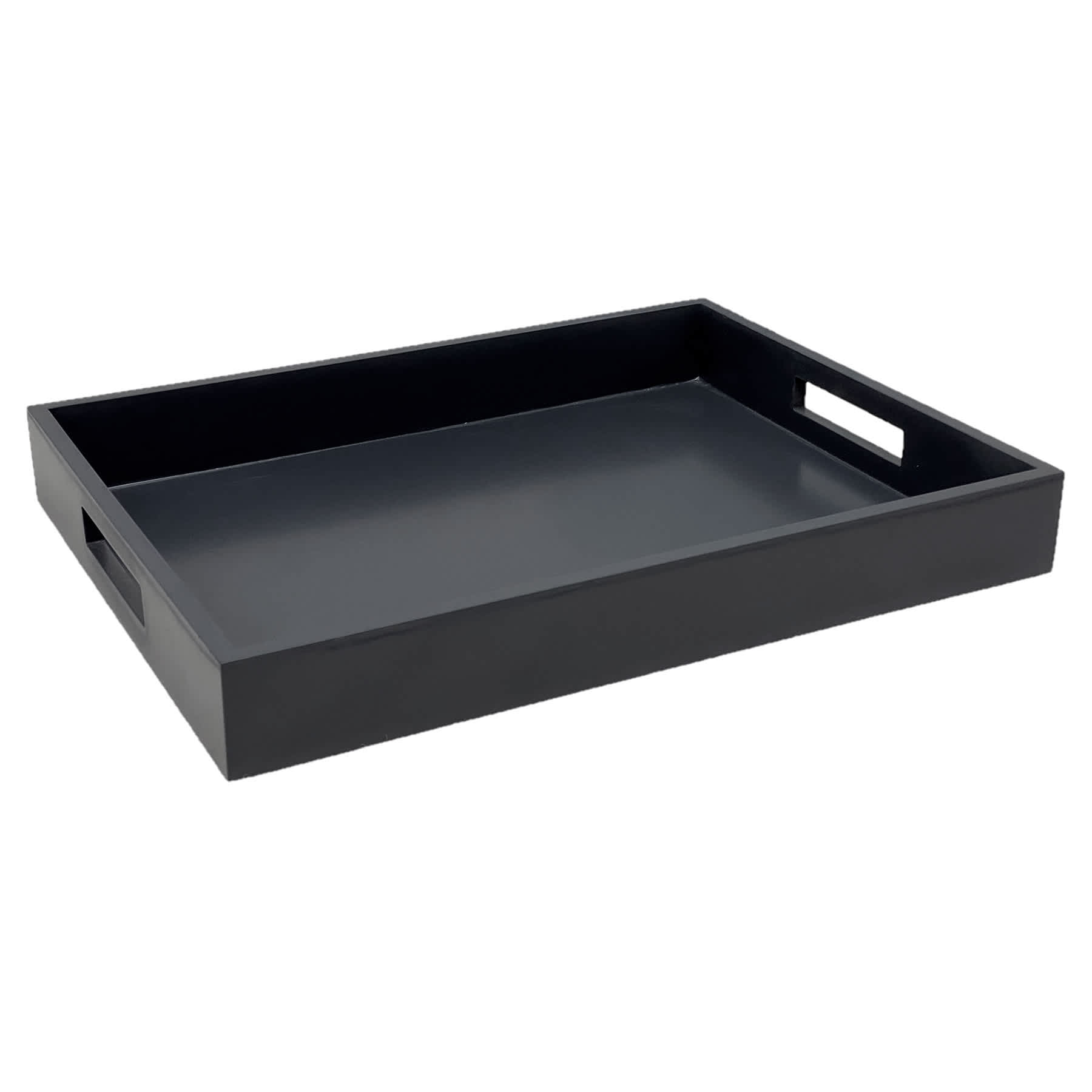 Black Wooden Decorative Tray, 14x10