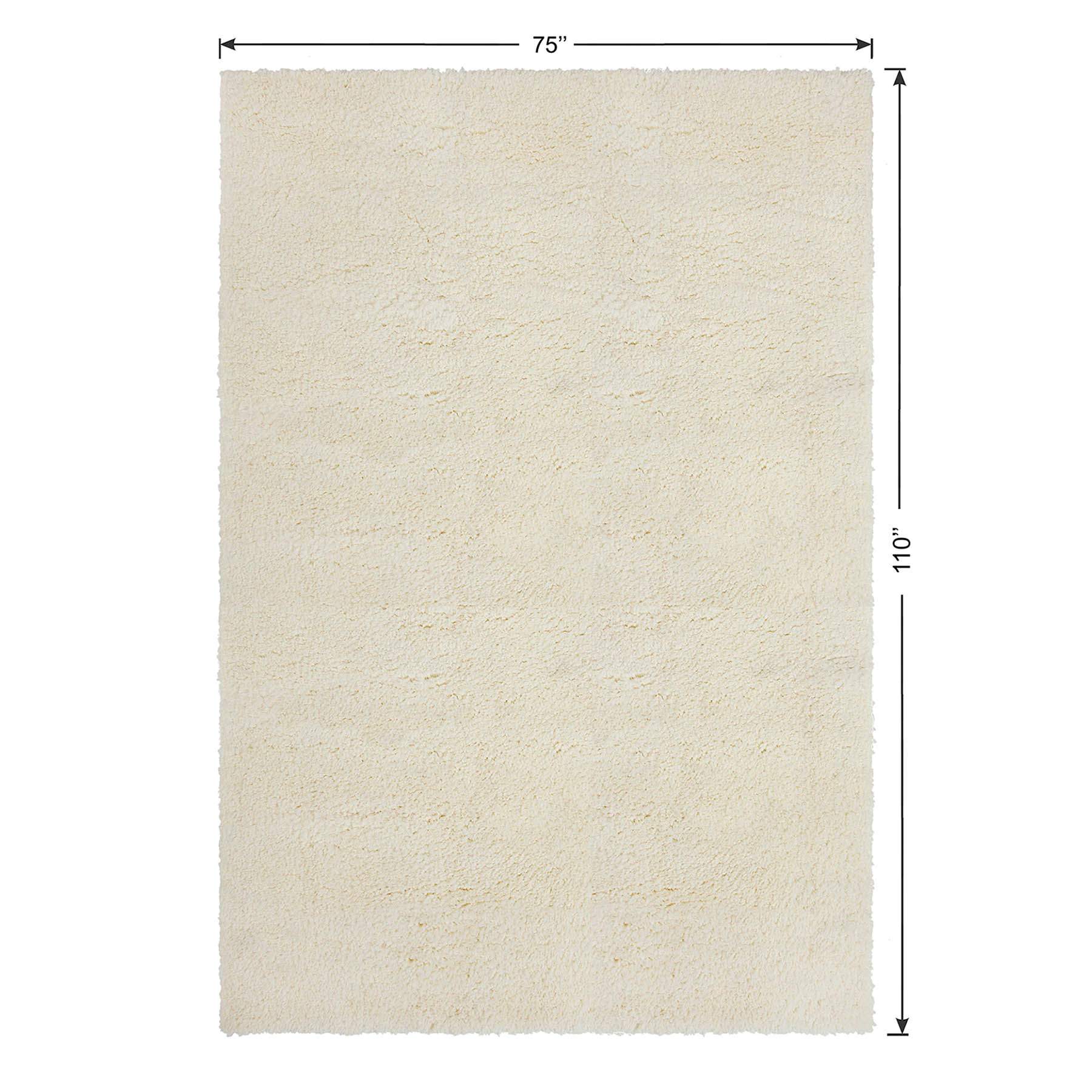 (C195) Kodiak Ivory Shag Area Rug, 6x9