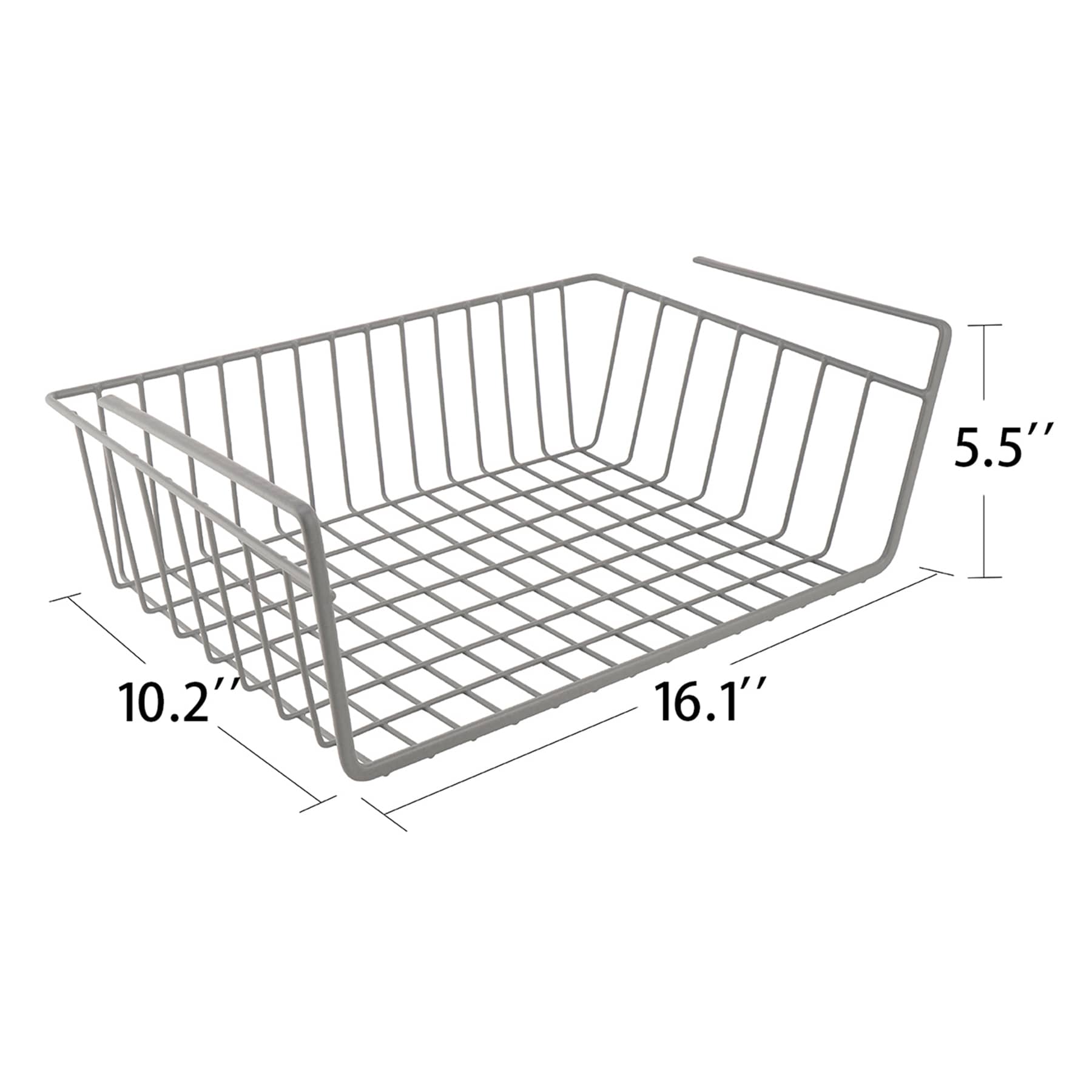 Grey Under the Shelf Storage Basket, Medium