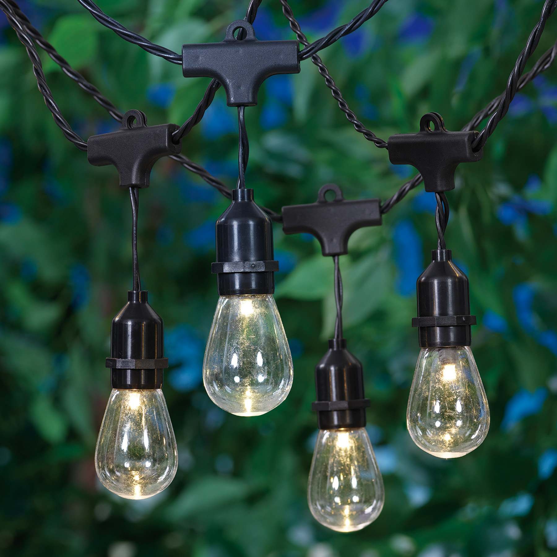 15-Count LED Edison String Lights with Black Commercial Wire