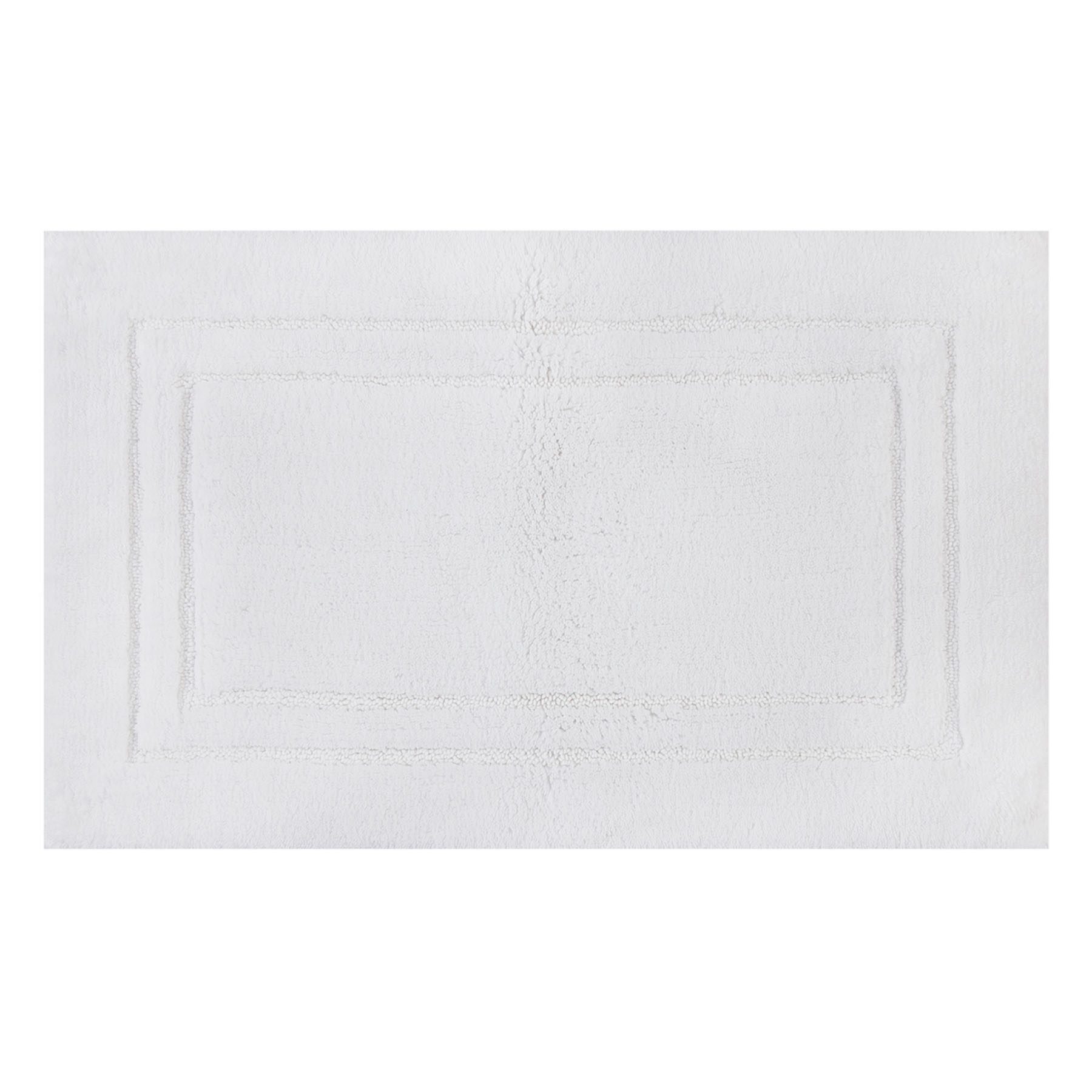 Honeybloom Racetrack White Bath Rug, 20x30