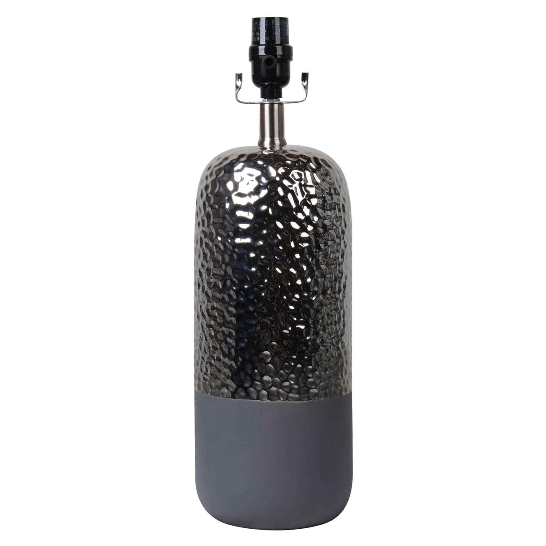 Found & Fable Silver Metallic Two-Toned Medium Table Lamp, 24"