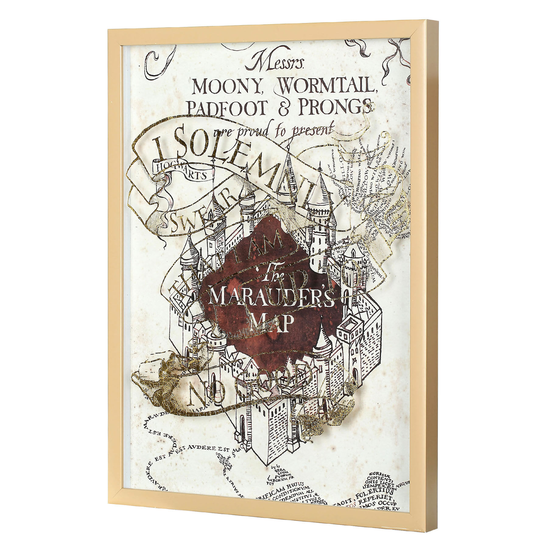 Glass Framed Harry Potter Marauders Map Printed Wall Art, 15x20