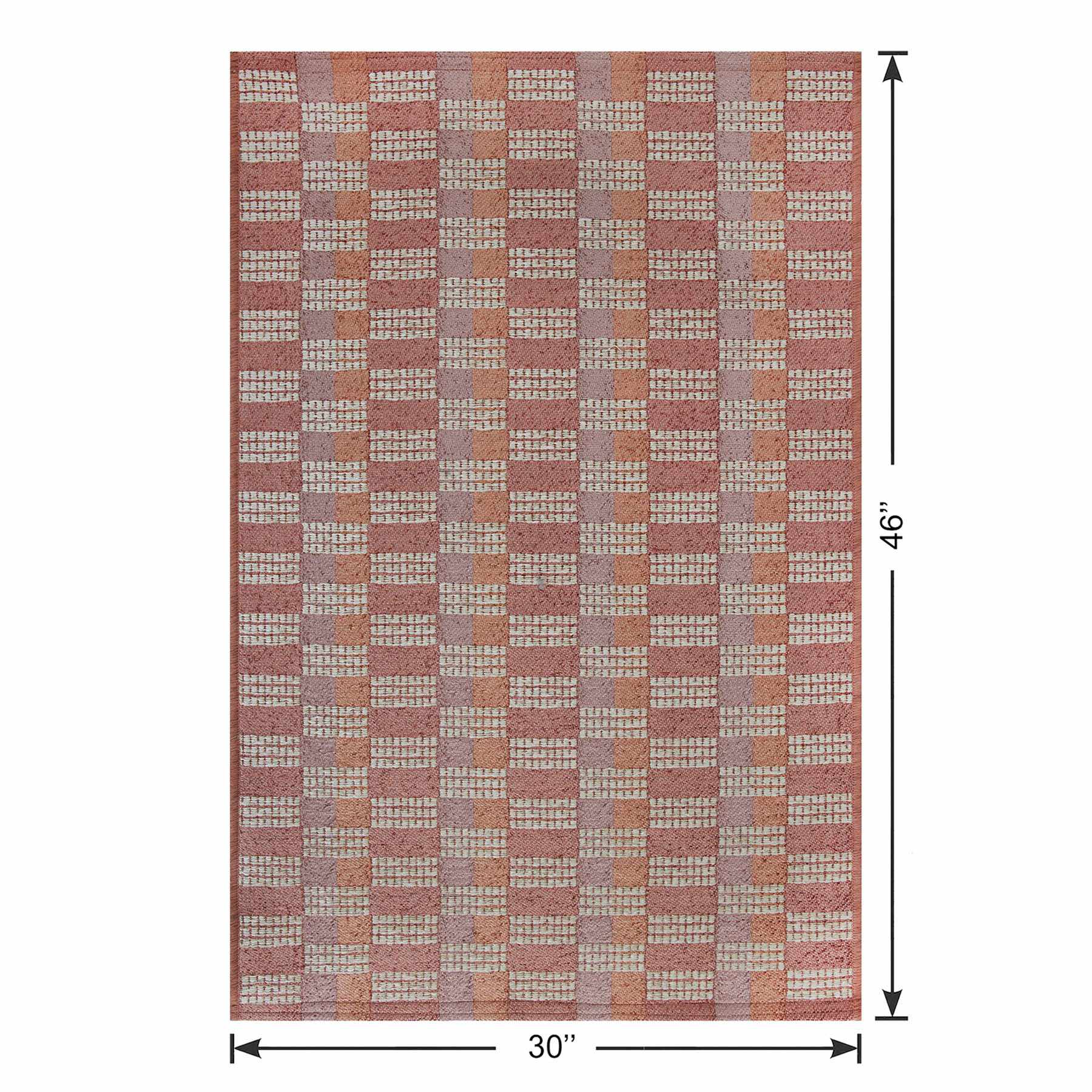 Red Gradient Tapestry Washable Accent Rug with Gel Latex Back, 30x46