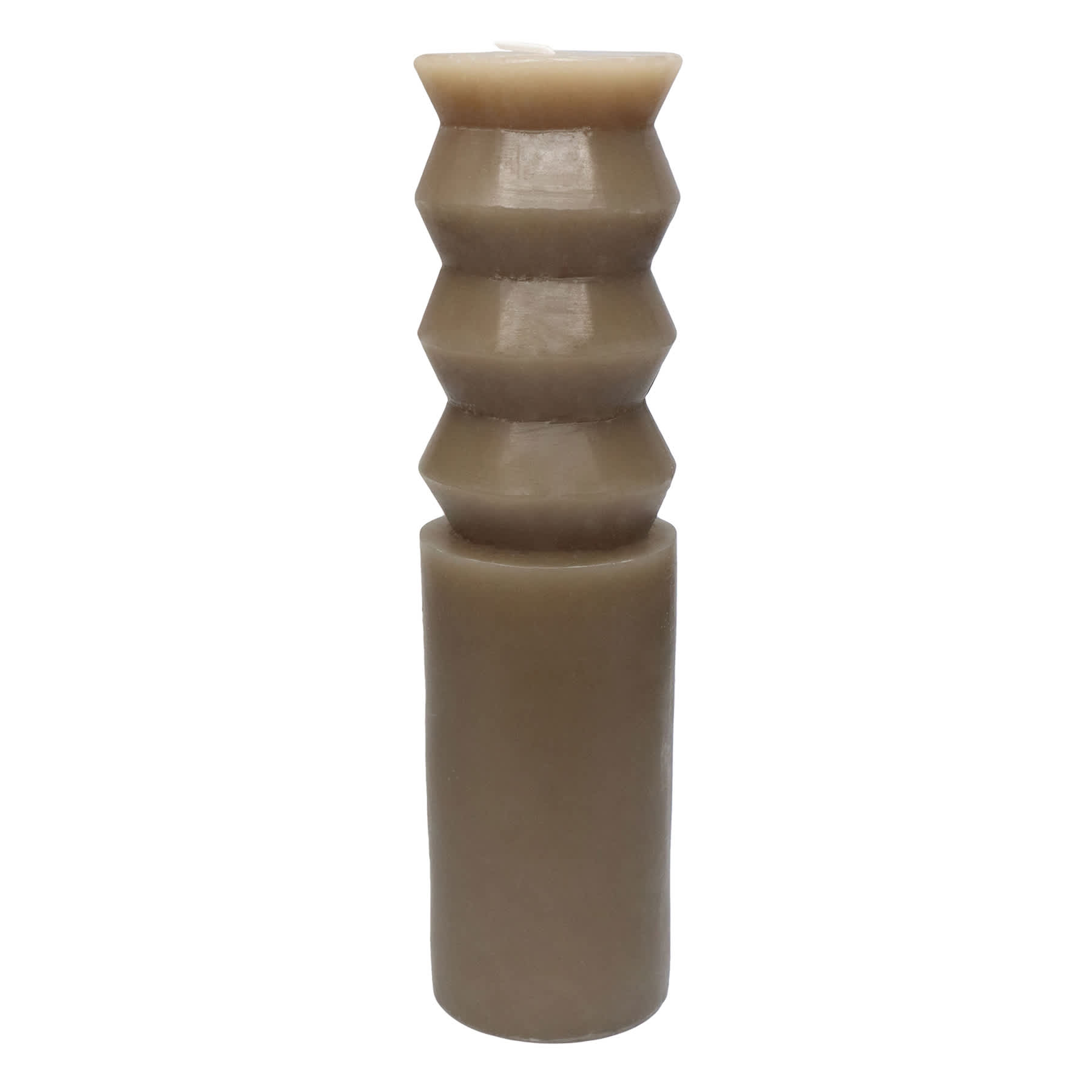 Crosby St. Brown Unscented Totem Pillar Candle, 2x8