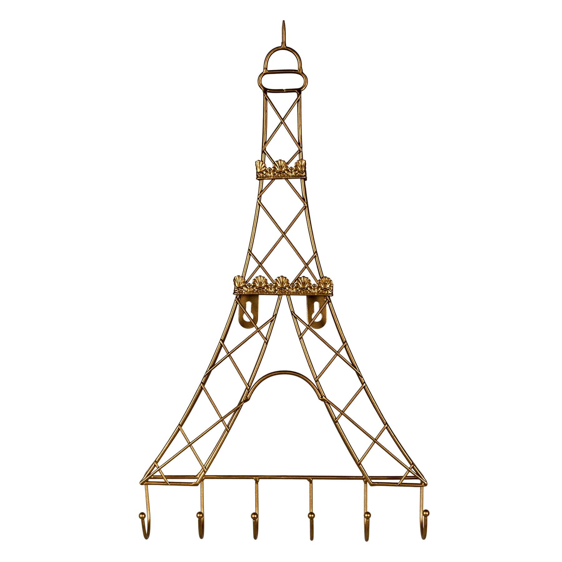 6-Hook Eiffel Tower Wall Hooks, 10x17