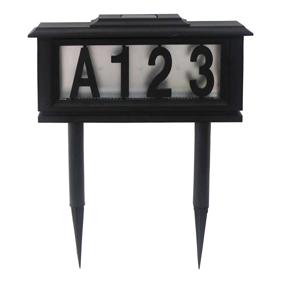 Solar Black Address Light Lawn Stake