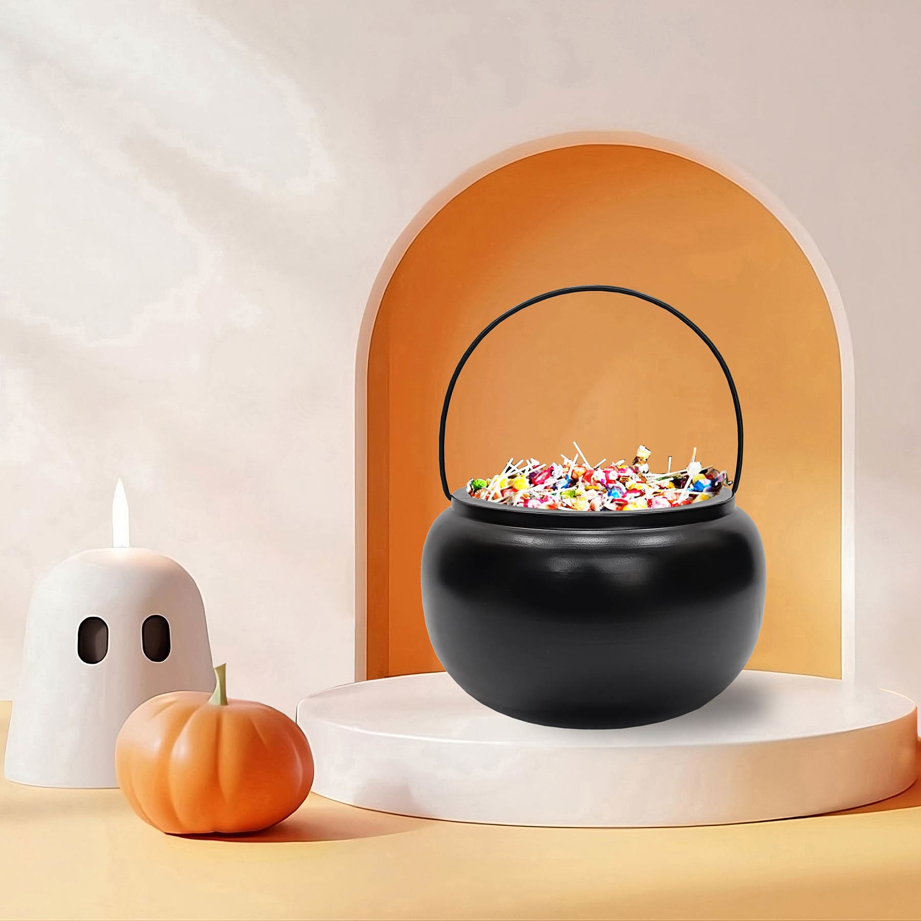 Spellbound Black Cauldron Candy Bowl, 11x6
