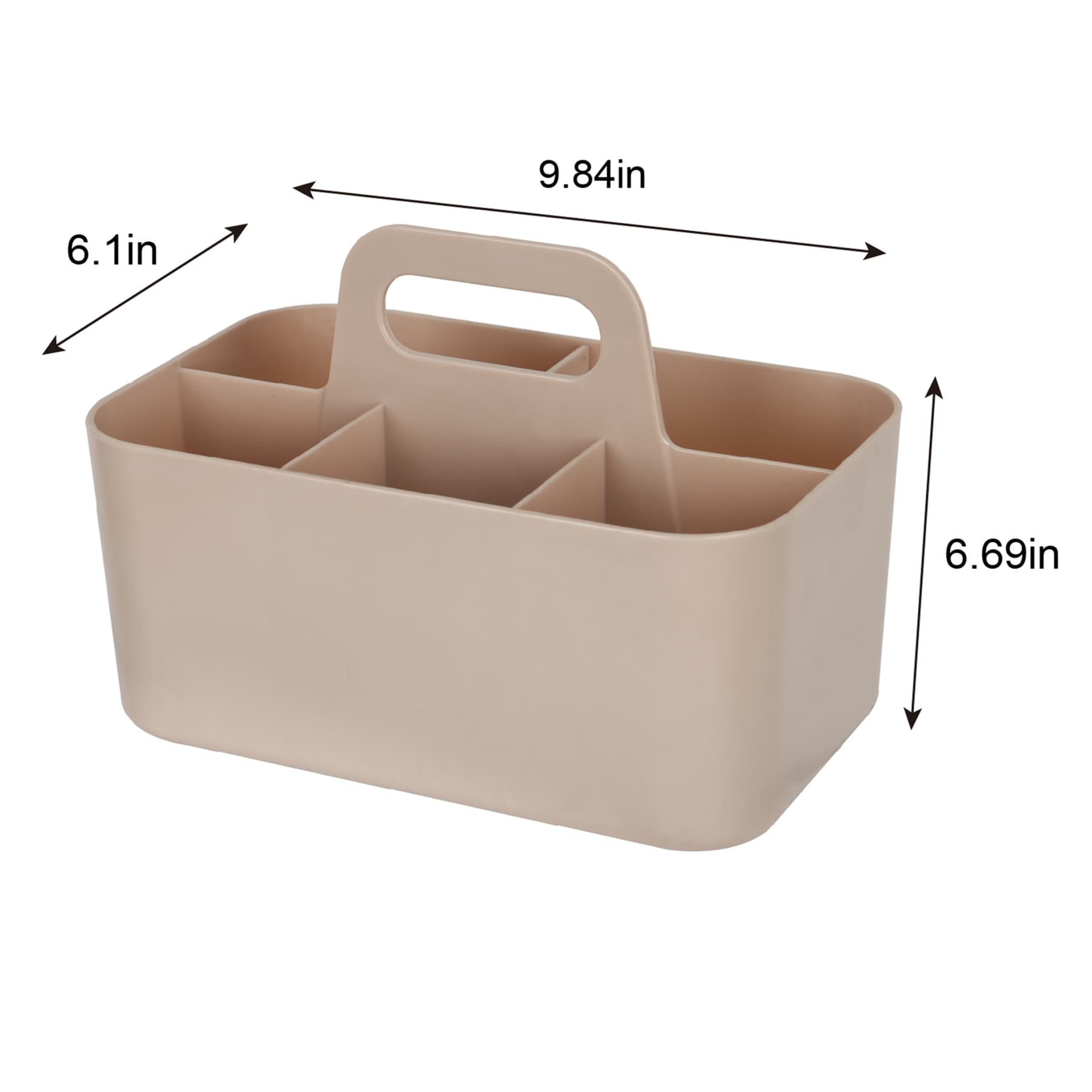5-Compartment Office Caddy Organizer, Tan