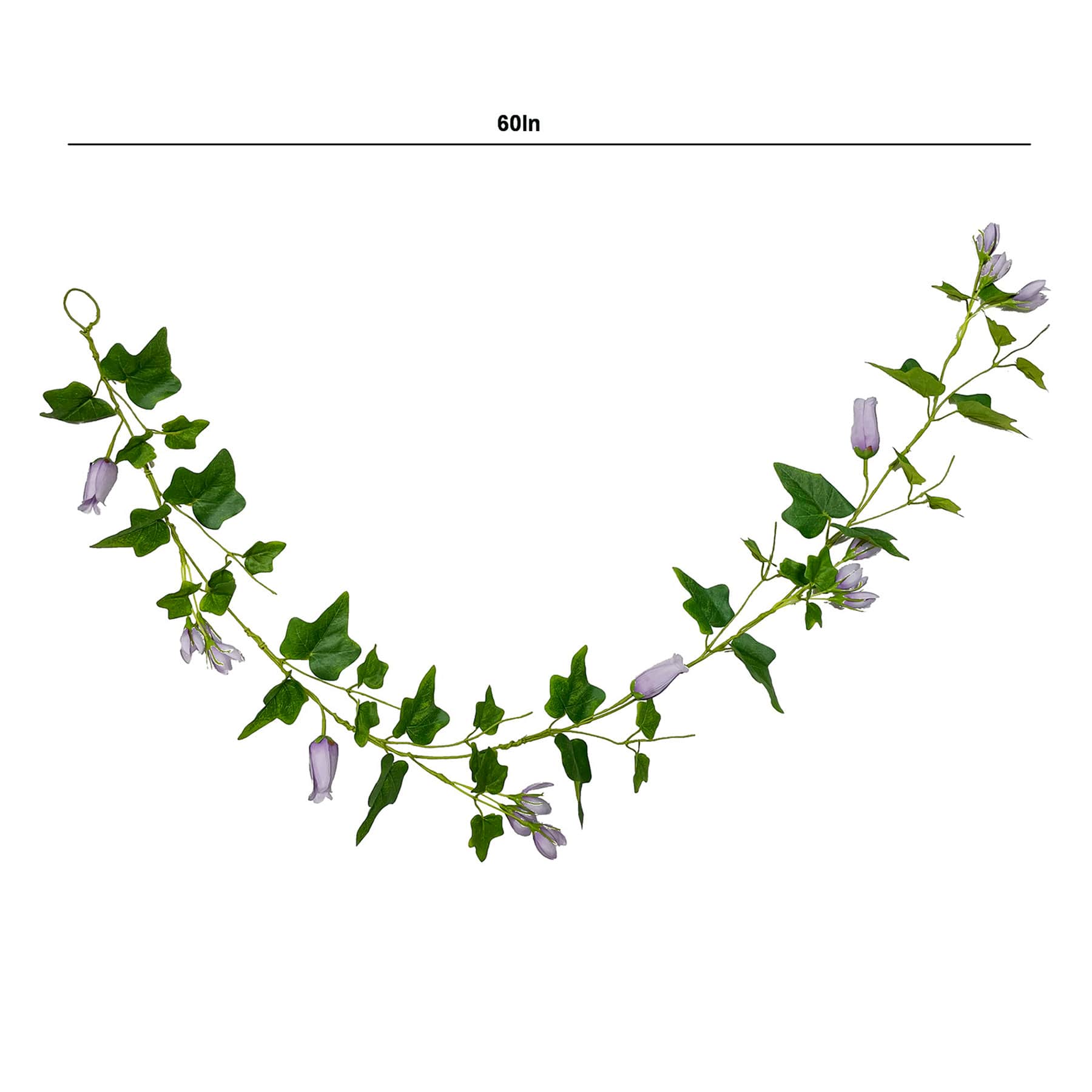 Lavender Tulips & Leaves Coiled Garland, 60"