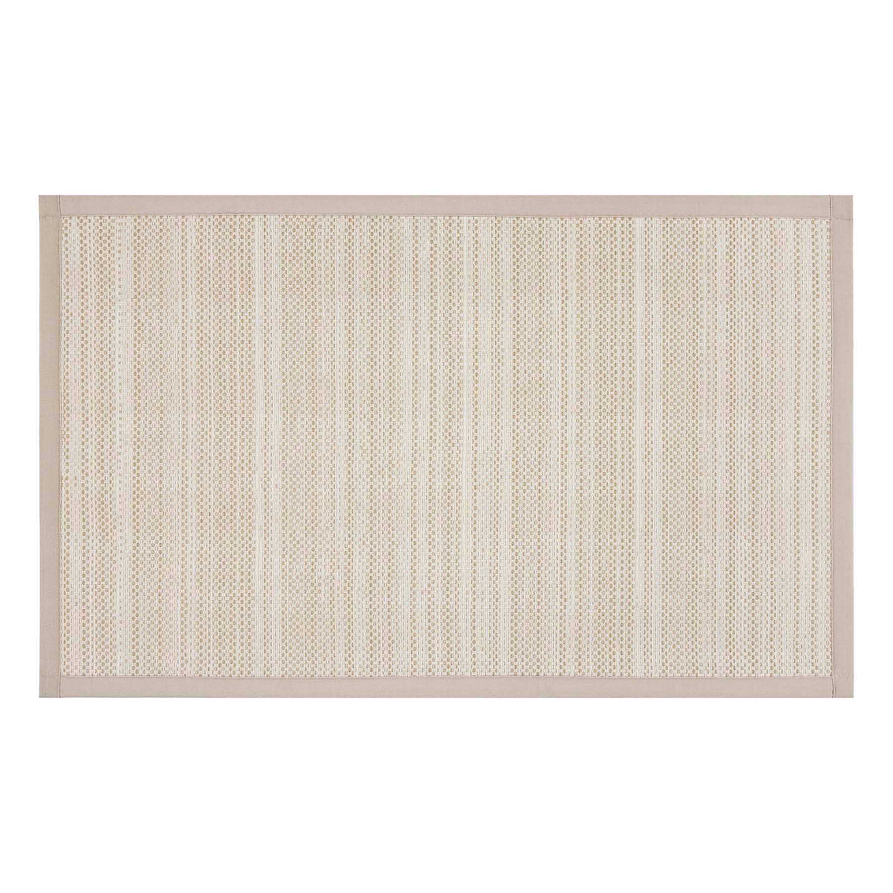Natural Striped Puff-Back Washable Kitchen Mat, 21x34