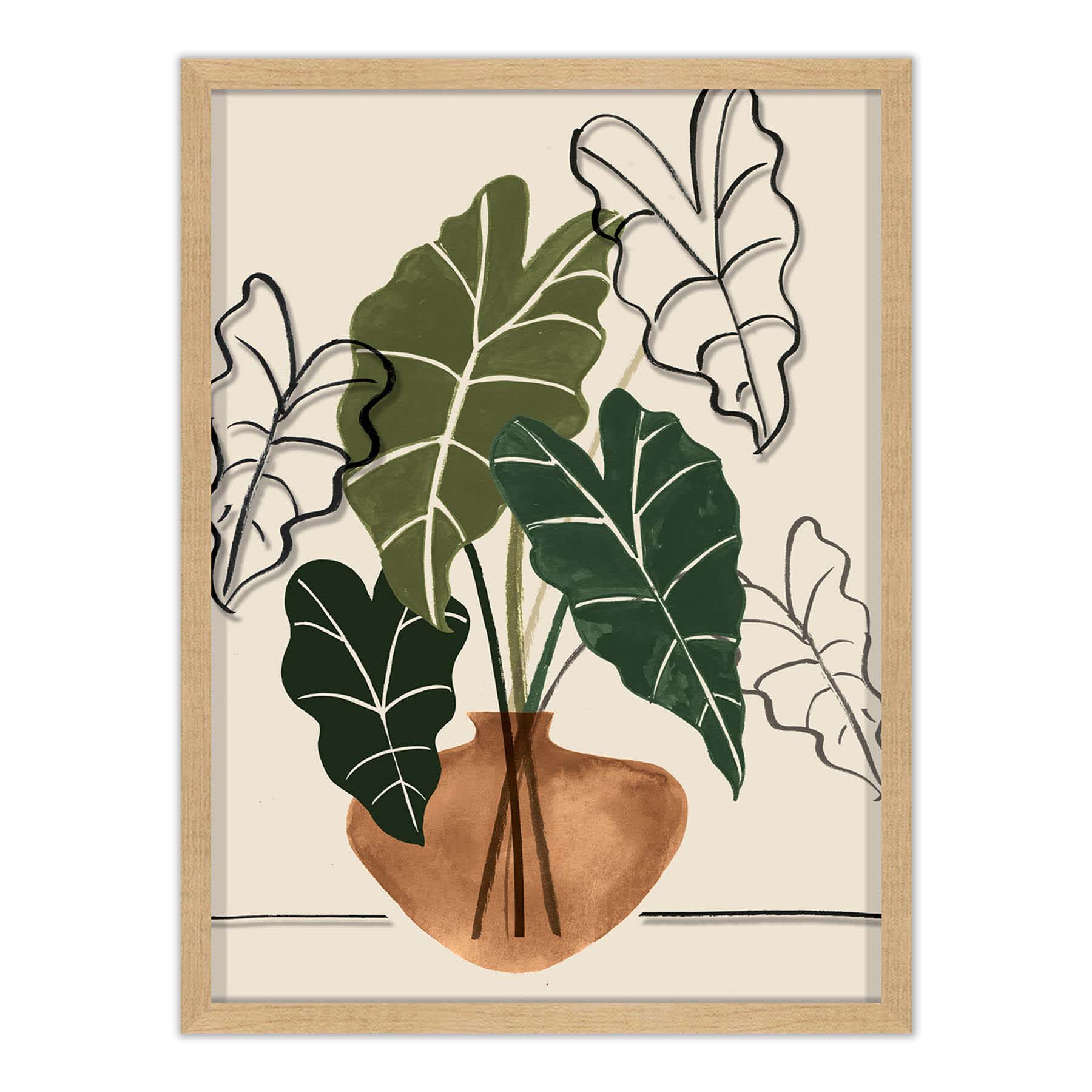Soul Searcher Framed Boho Plants Canvas Wall Art, 18x24
