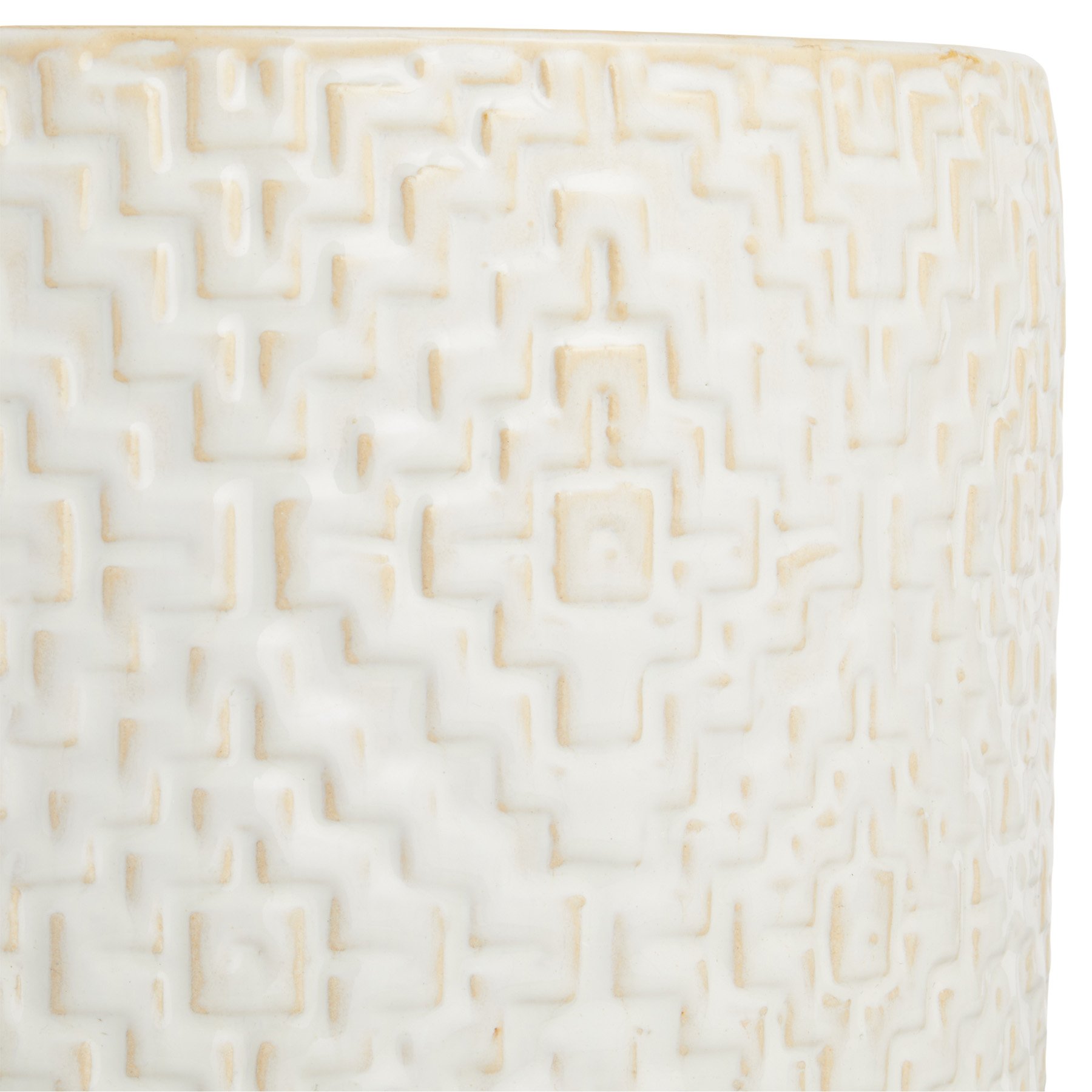 Found & Fable Indoor White Reactive Glaze Geo Planter, Large