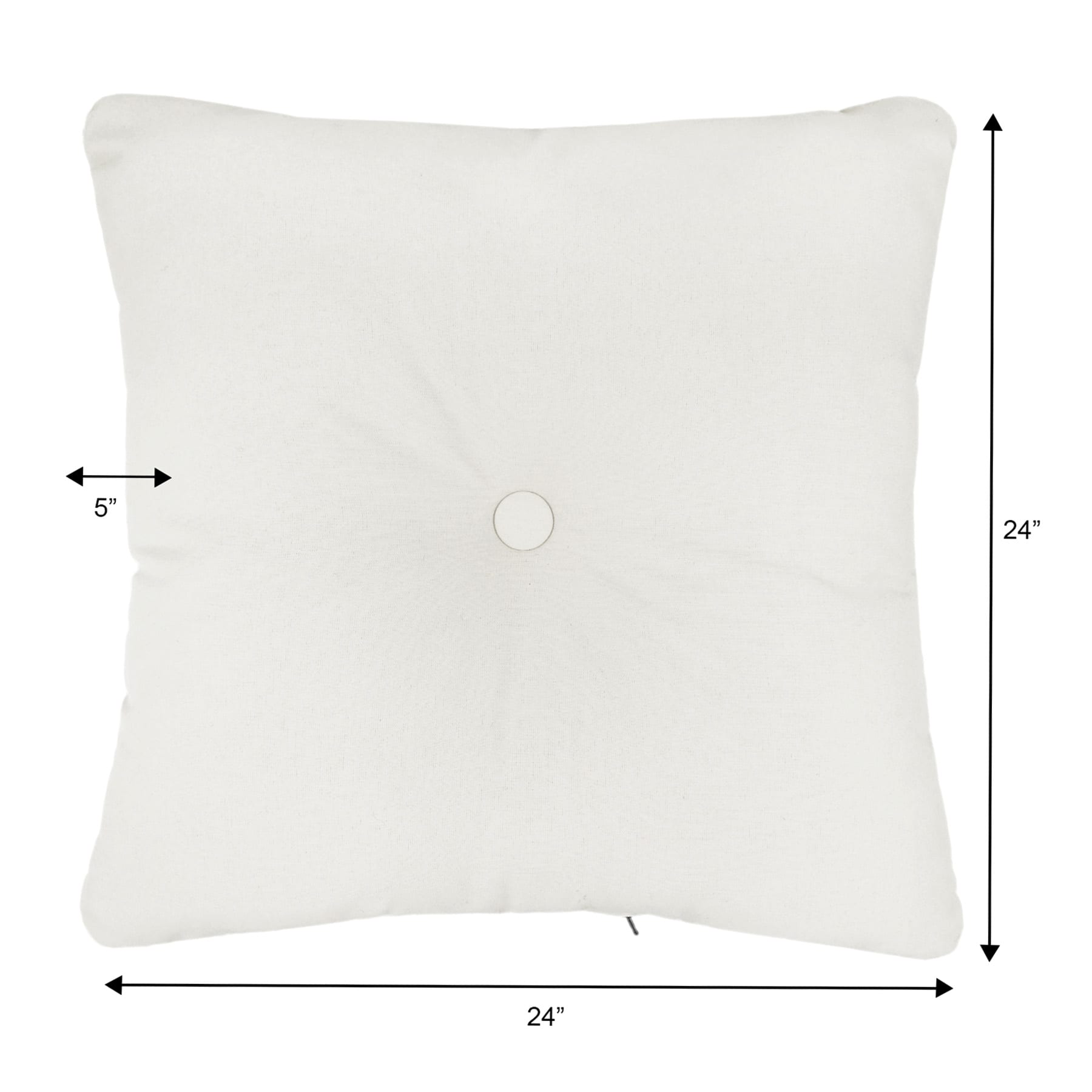 Natural Canvas Outdoor Tufted Back Cushion