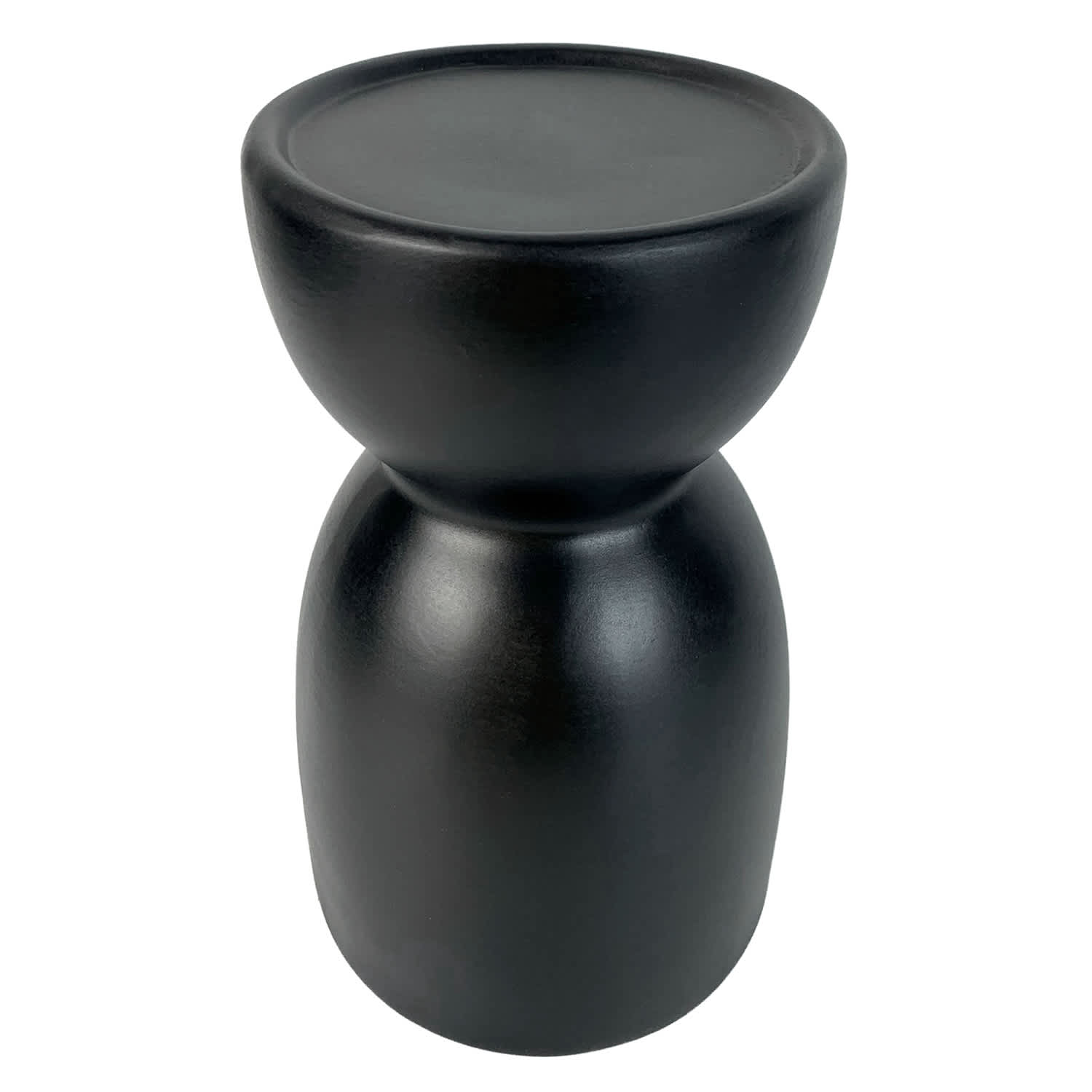 Crosby St. Black Ceramic Candle Holder, 5x8