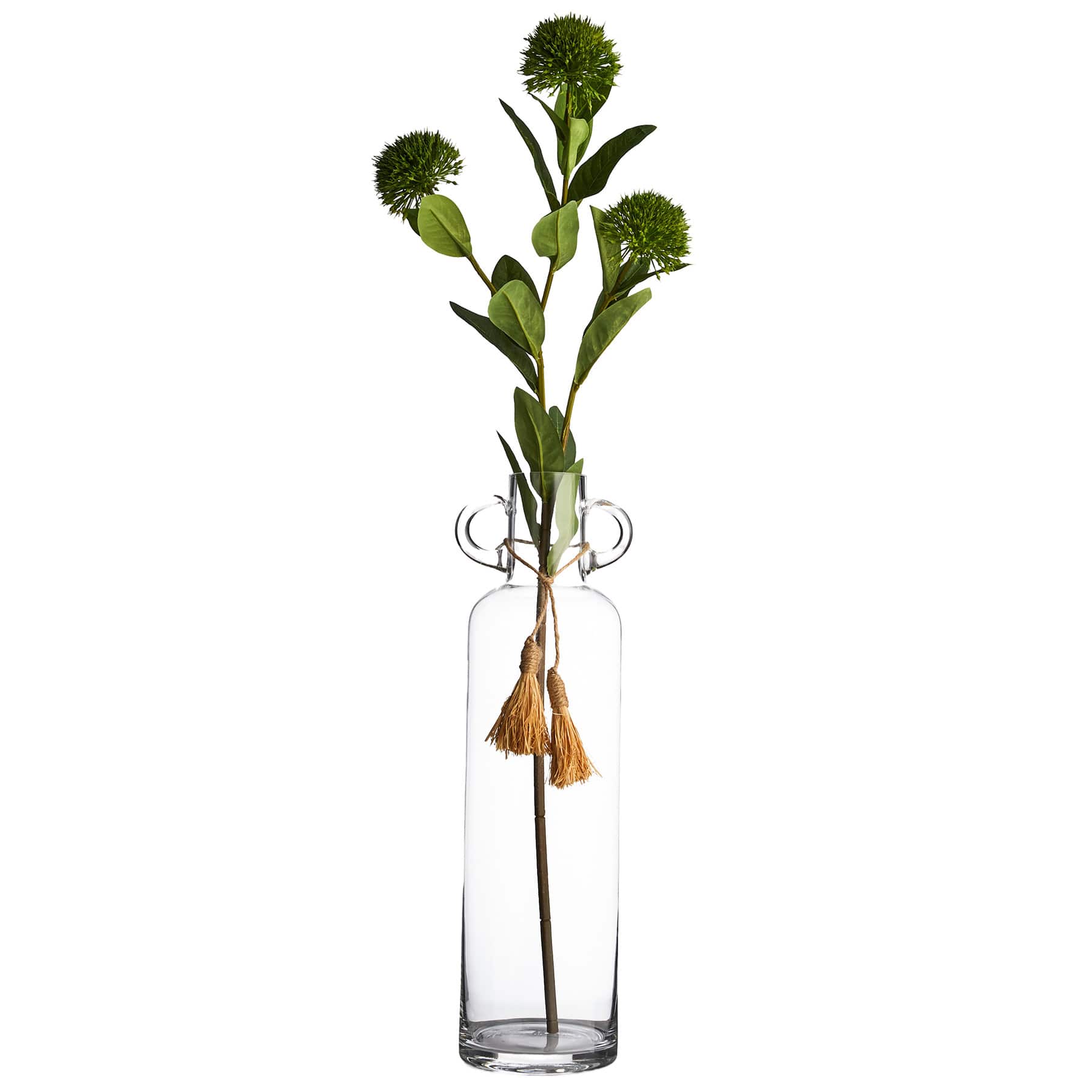 Honeybloom Clear Glass Vase with Tassels, 18"