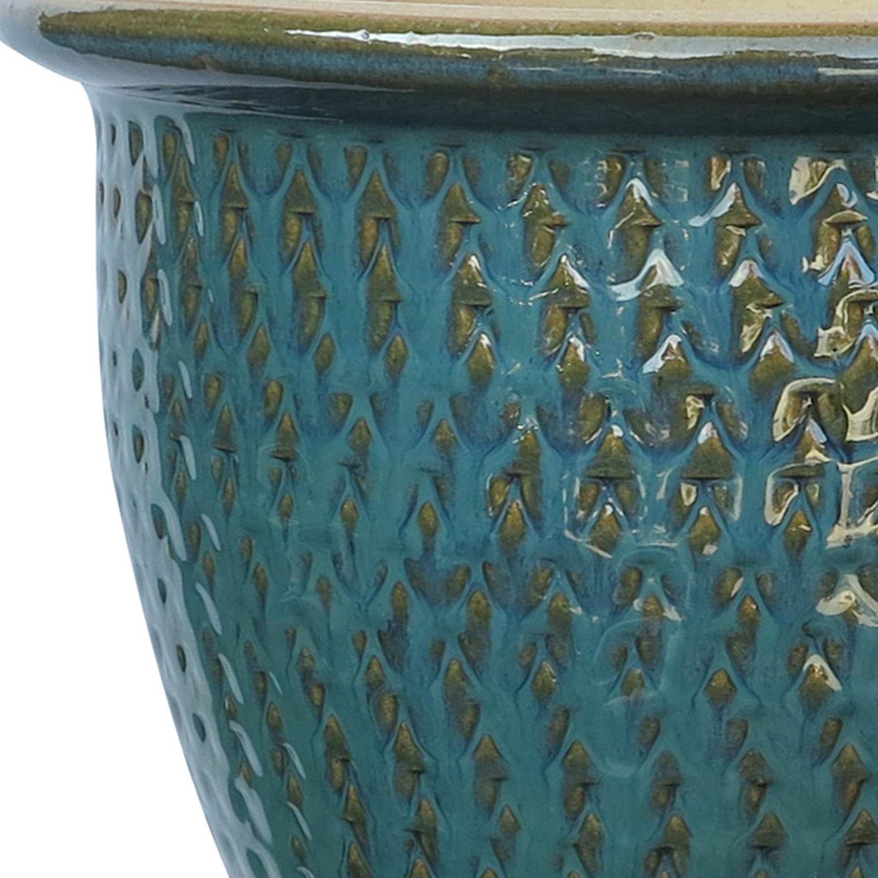 Vegas Ocean Blue Outdoor Planter, Small