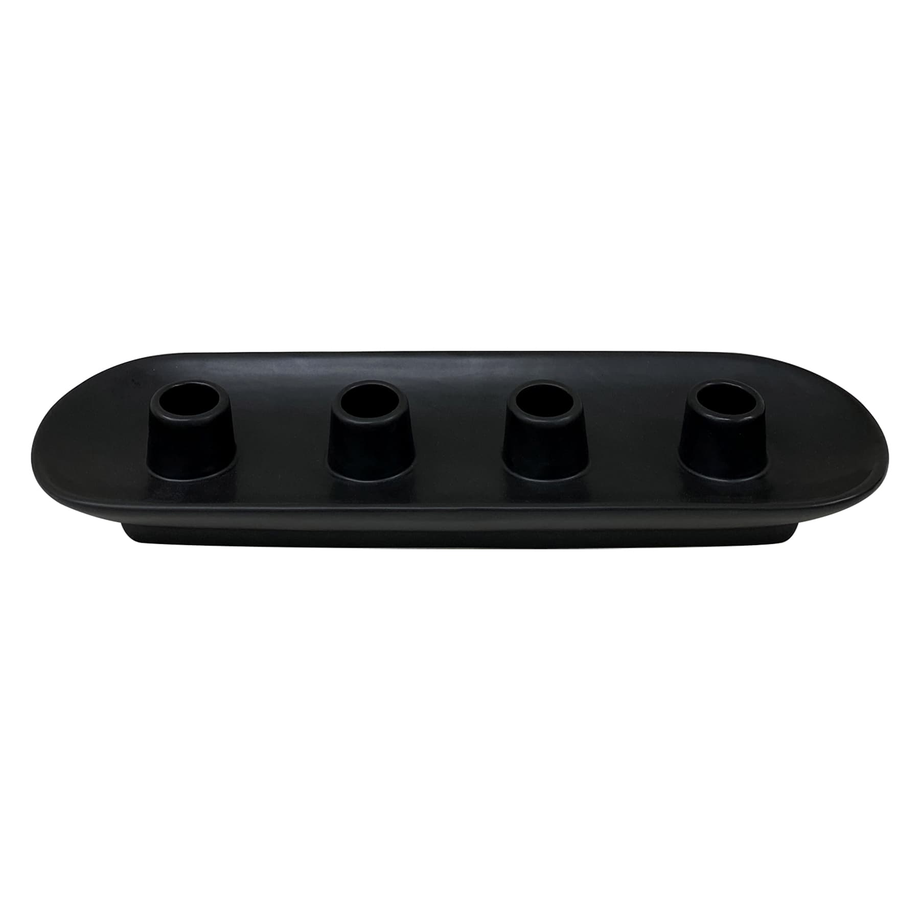 Black Ceramic Taper Candle Holder, 13x4