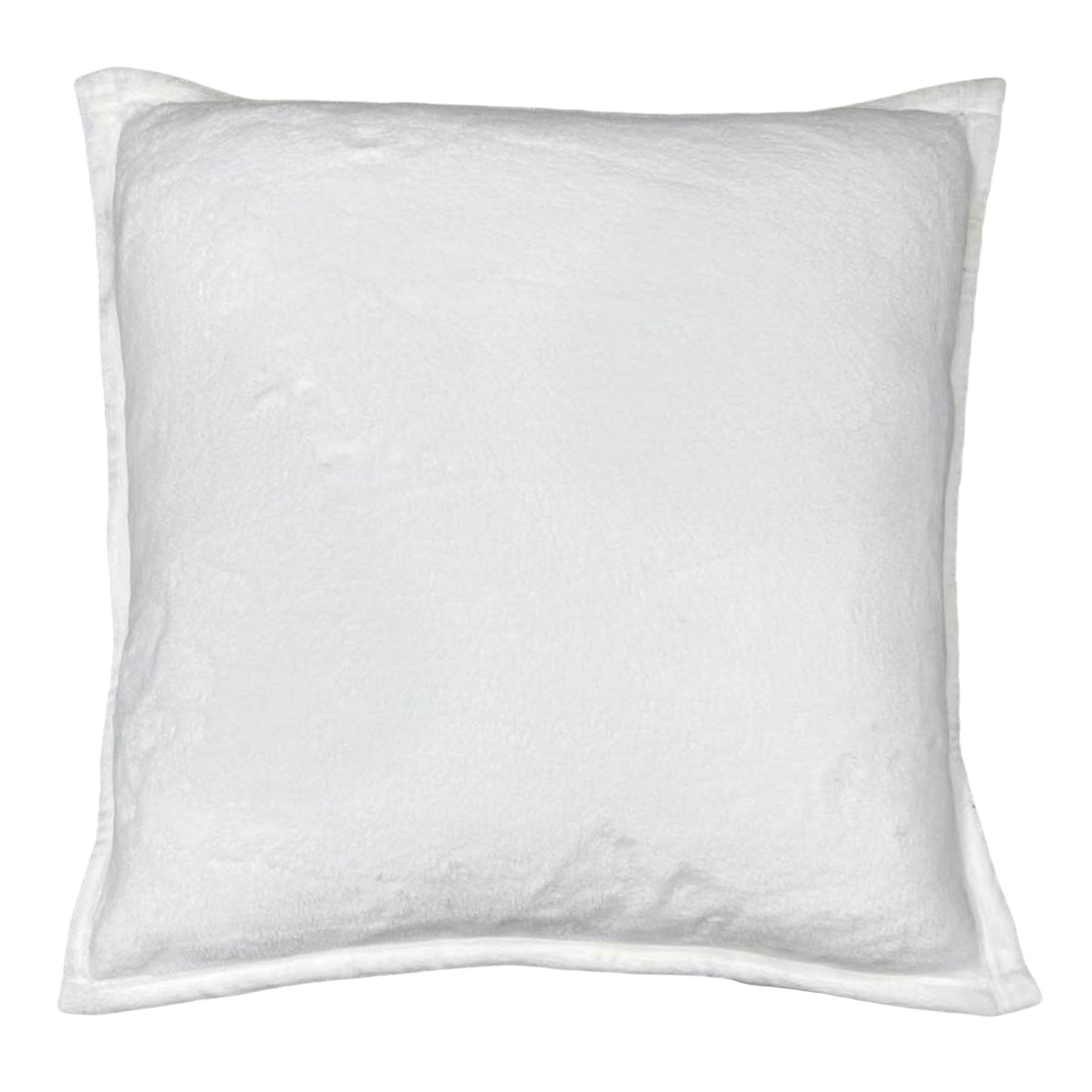 White Micro Plush Throw Pillow, 18"