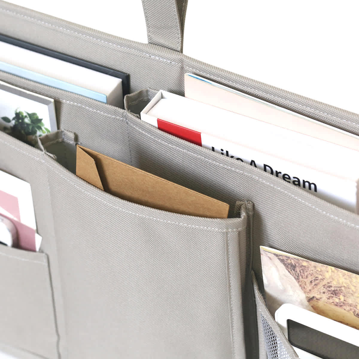 Grey Hanging Bedside Organizer, Medium