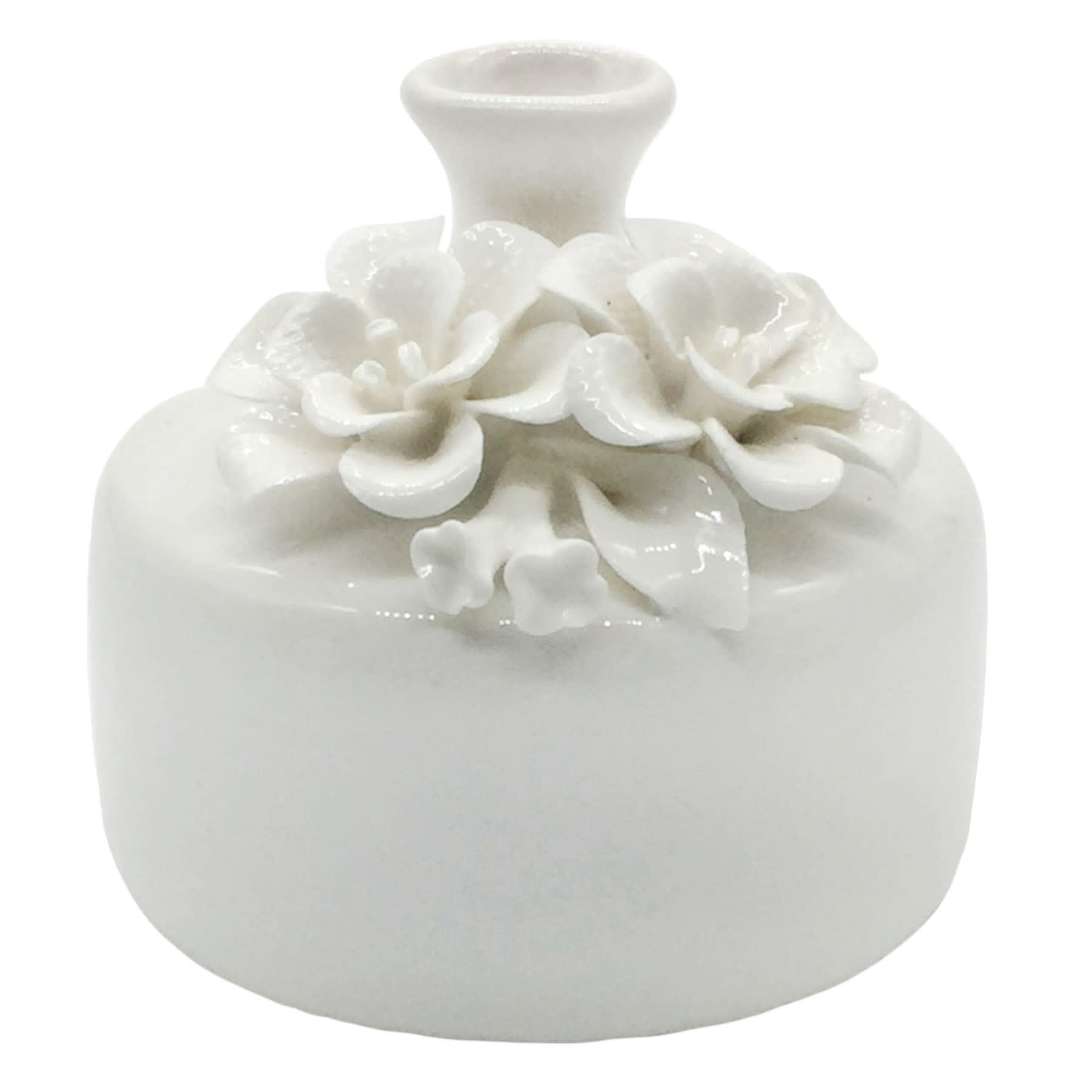 Providence White 3D Floral Porcelain Vase, 3"