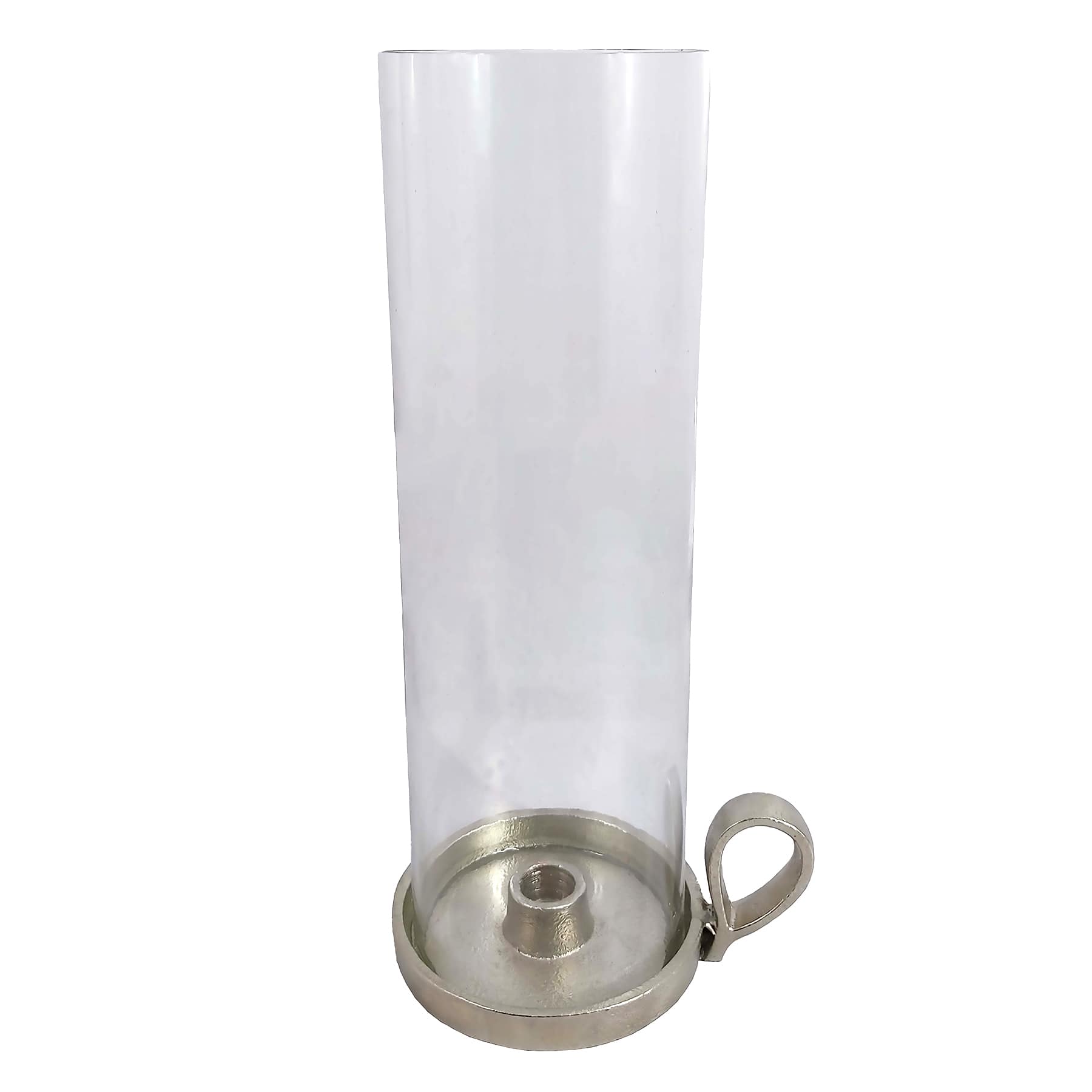 Silver Hurricane Taper Candle Holder, 12"