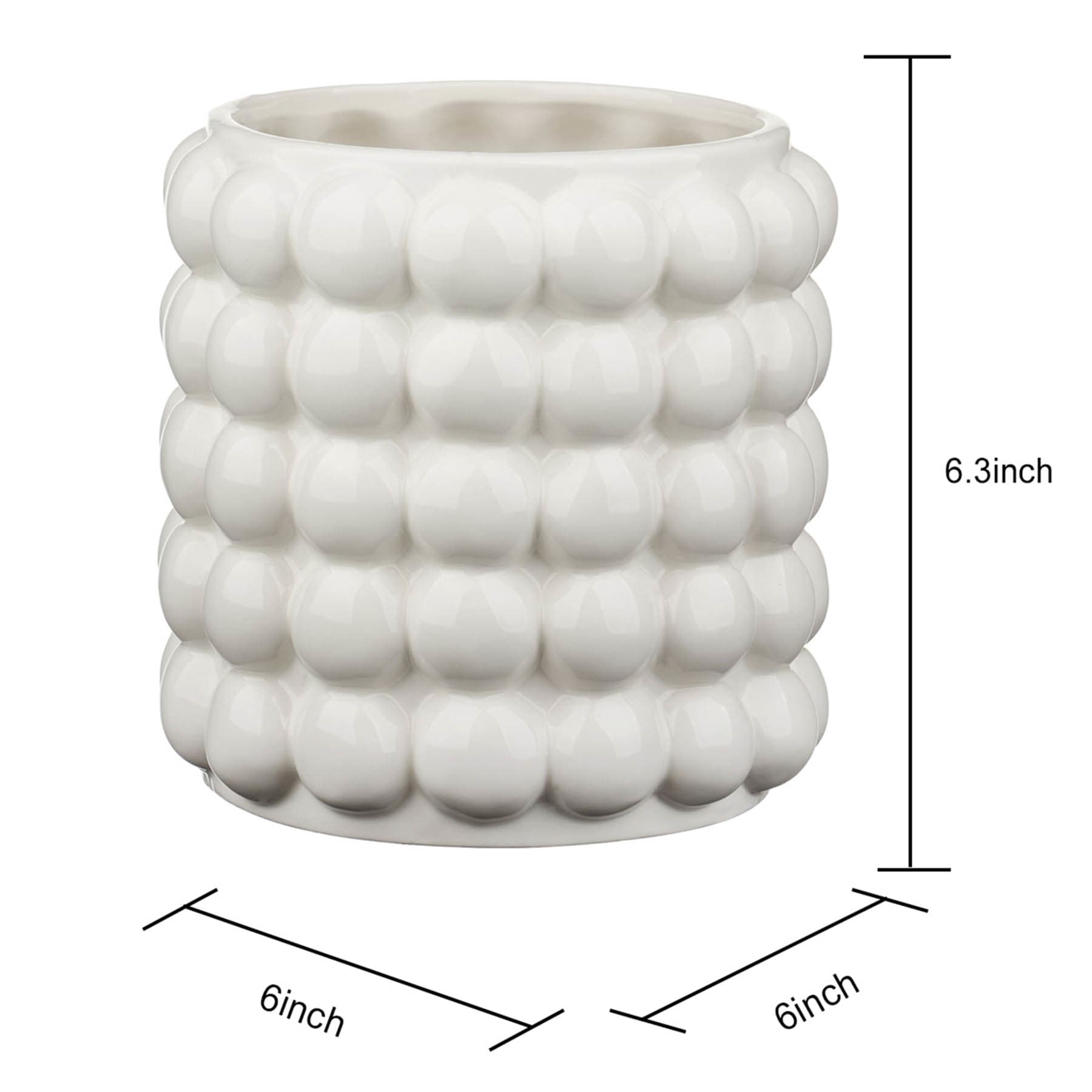 Crosby St. Indoor White Bubble Planter, 6"