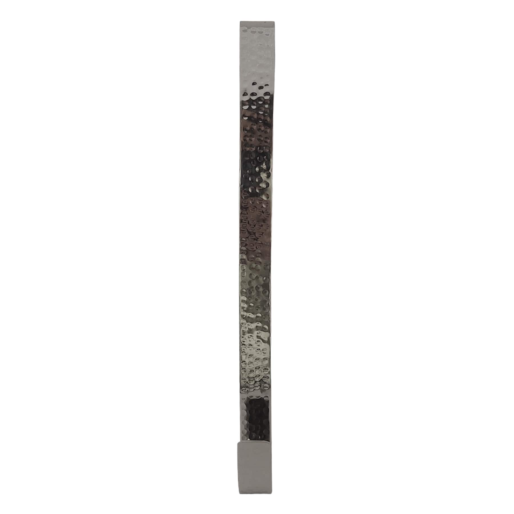 Silver Hammered Metal Over the Door Wreath Hanger, 15"