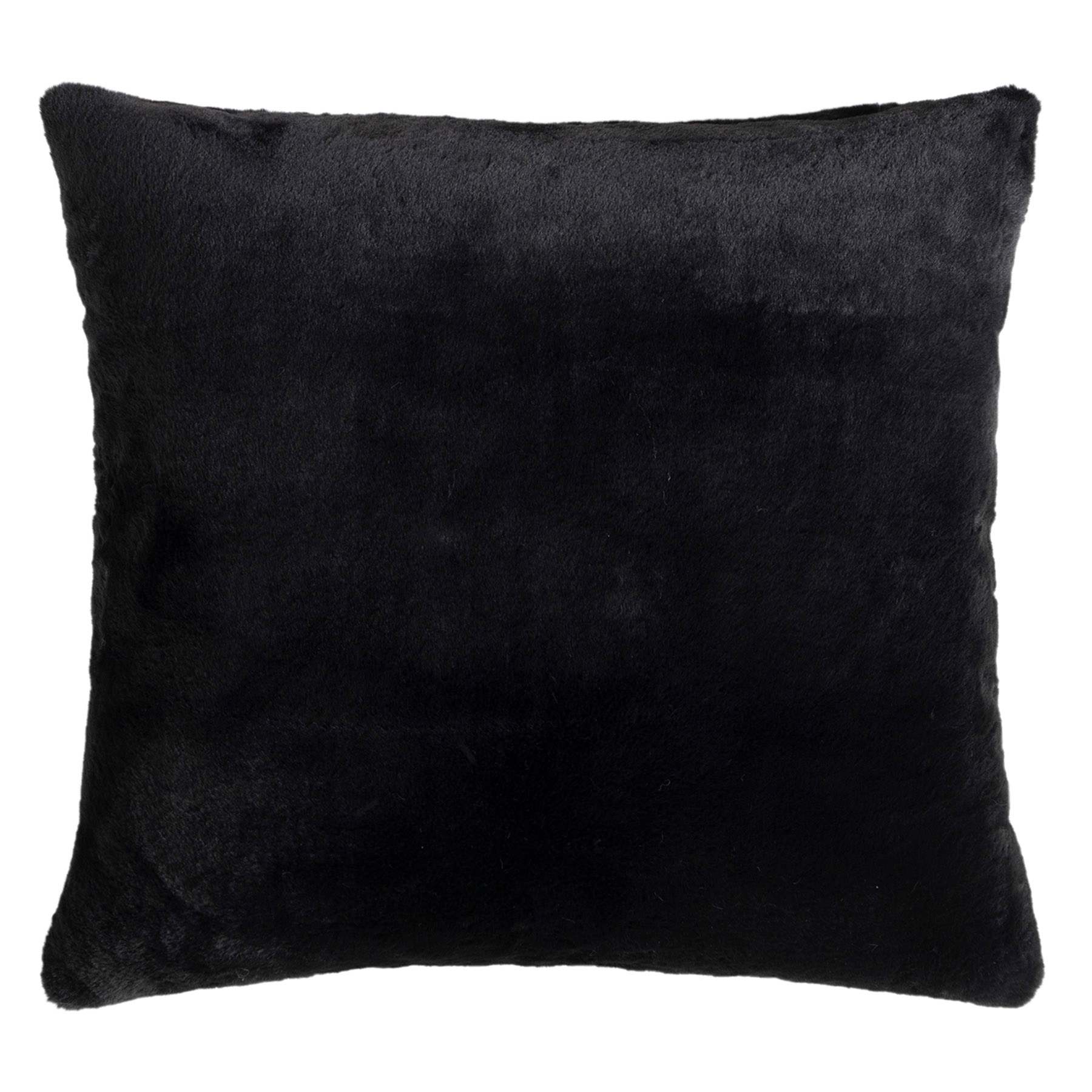 Bristol Black Faux Fur Throw Pillow, 24"