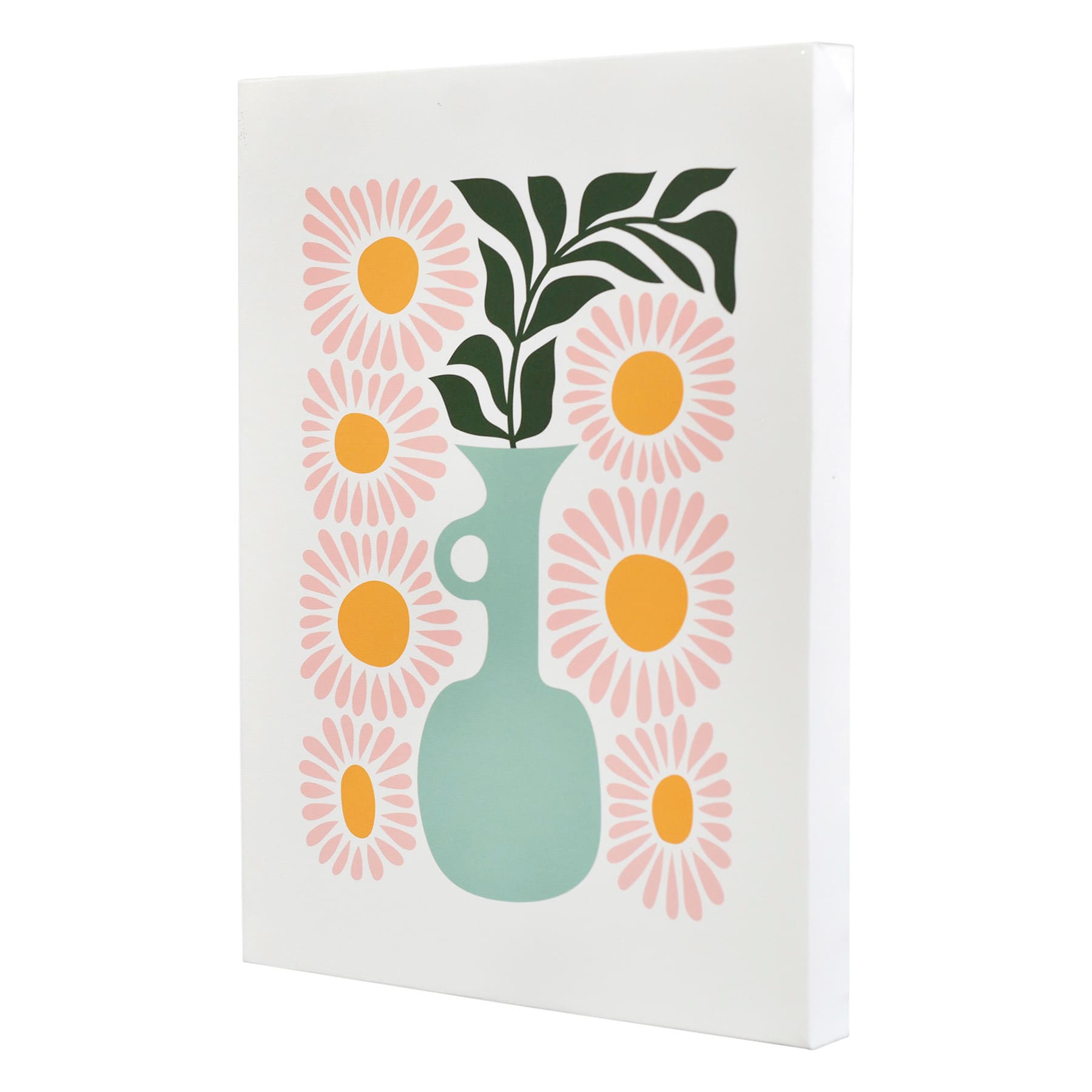 Pink Flowers in Vase Canvas Wall Art, 12x16
