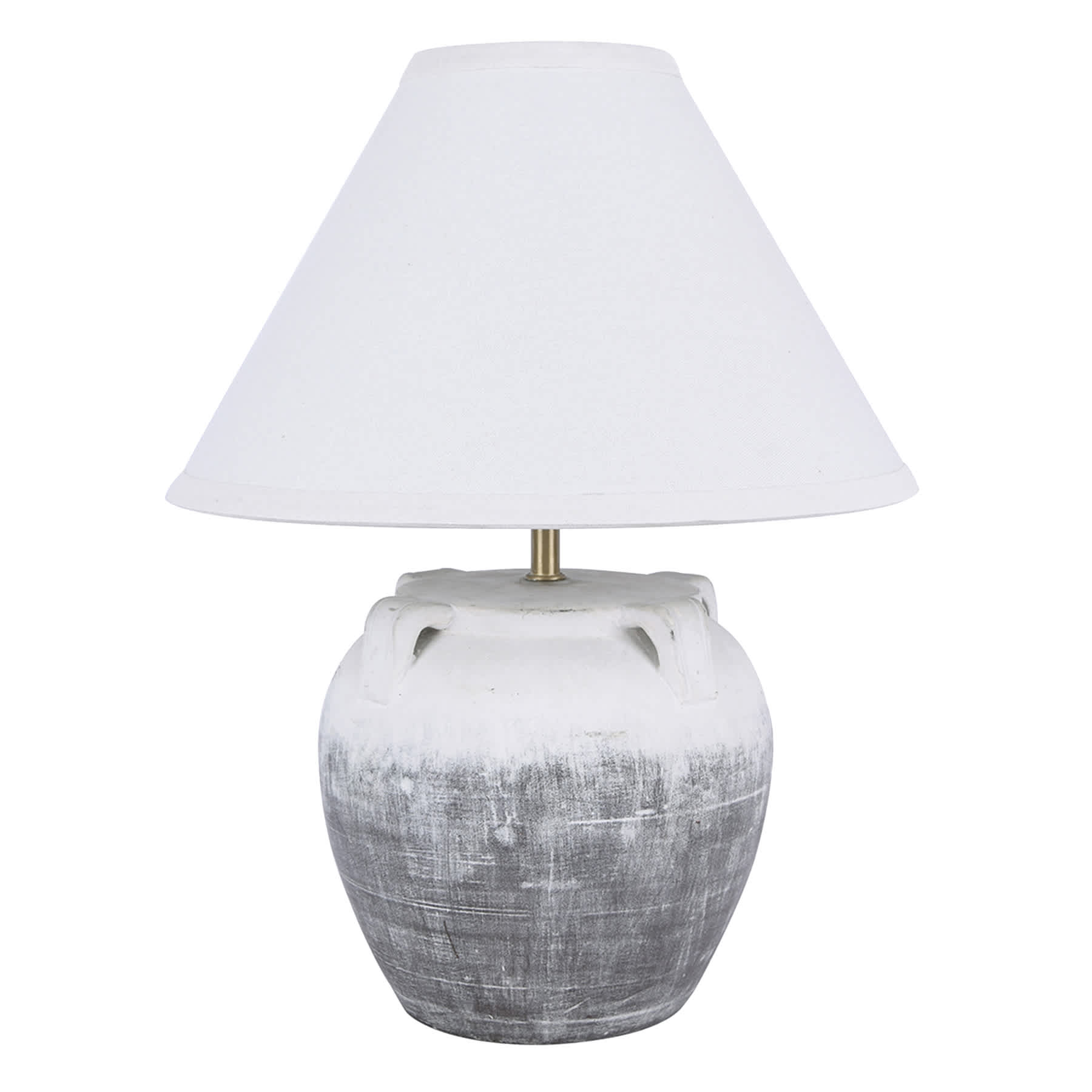 Ty Pennington Grey Ombre Ceramic Pot Small Table Lamp with Shade, 11.5"
