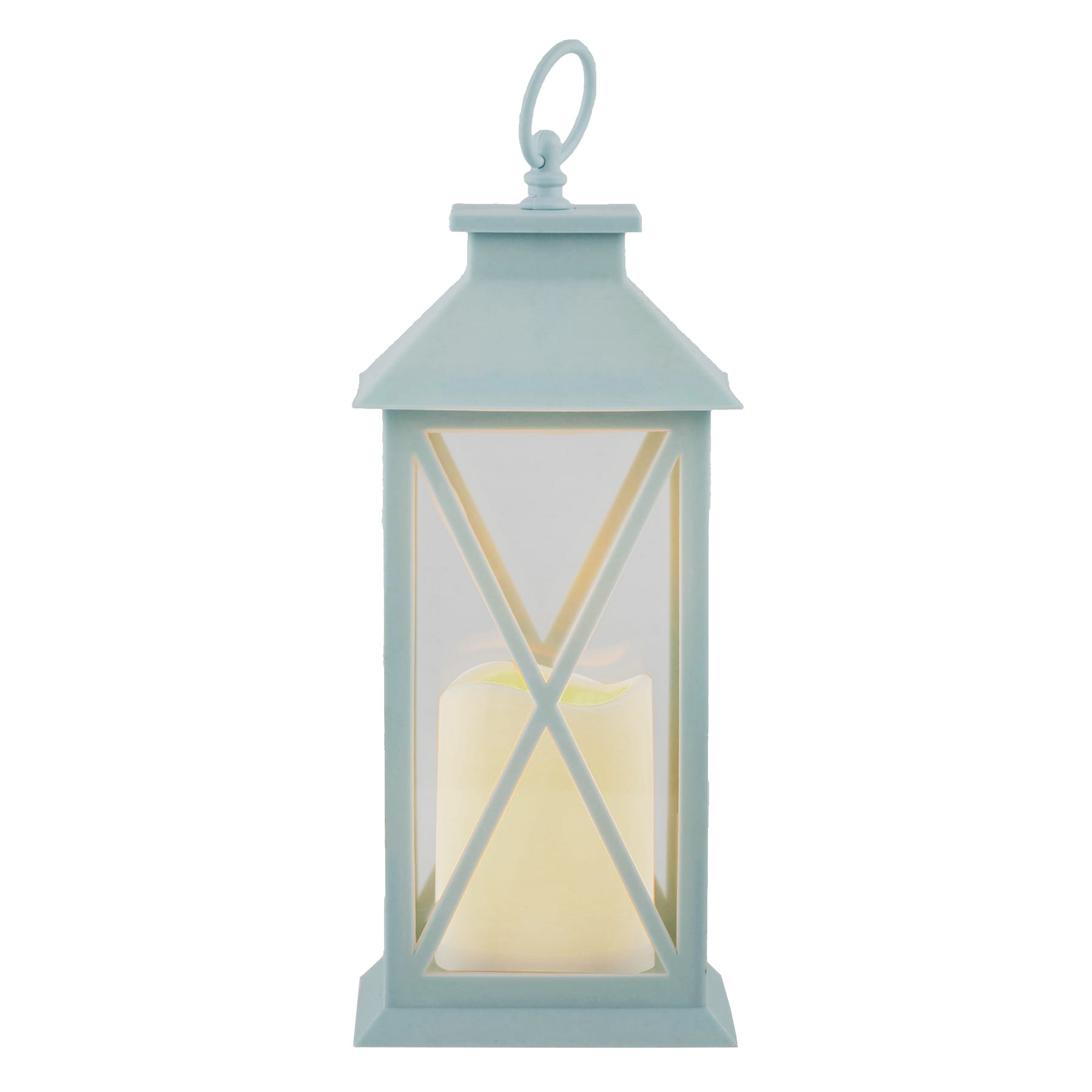 Light Blue LED Lantern, 12"