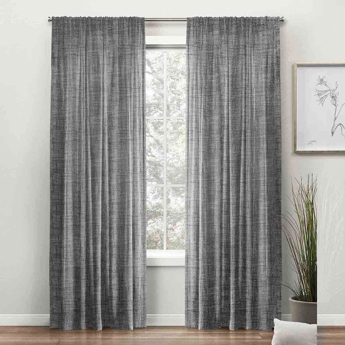 Legacy Black Sheer Curtain Panel, 84"