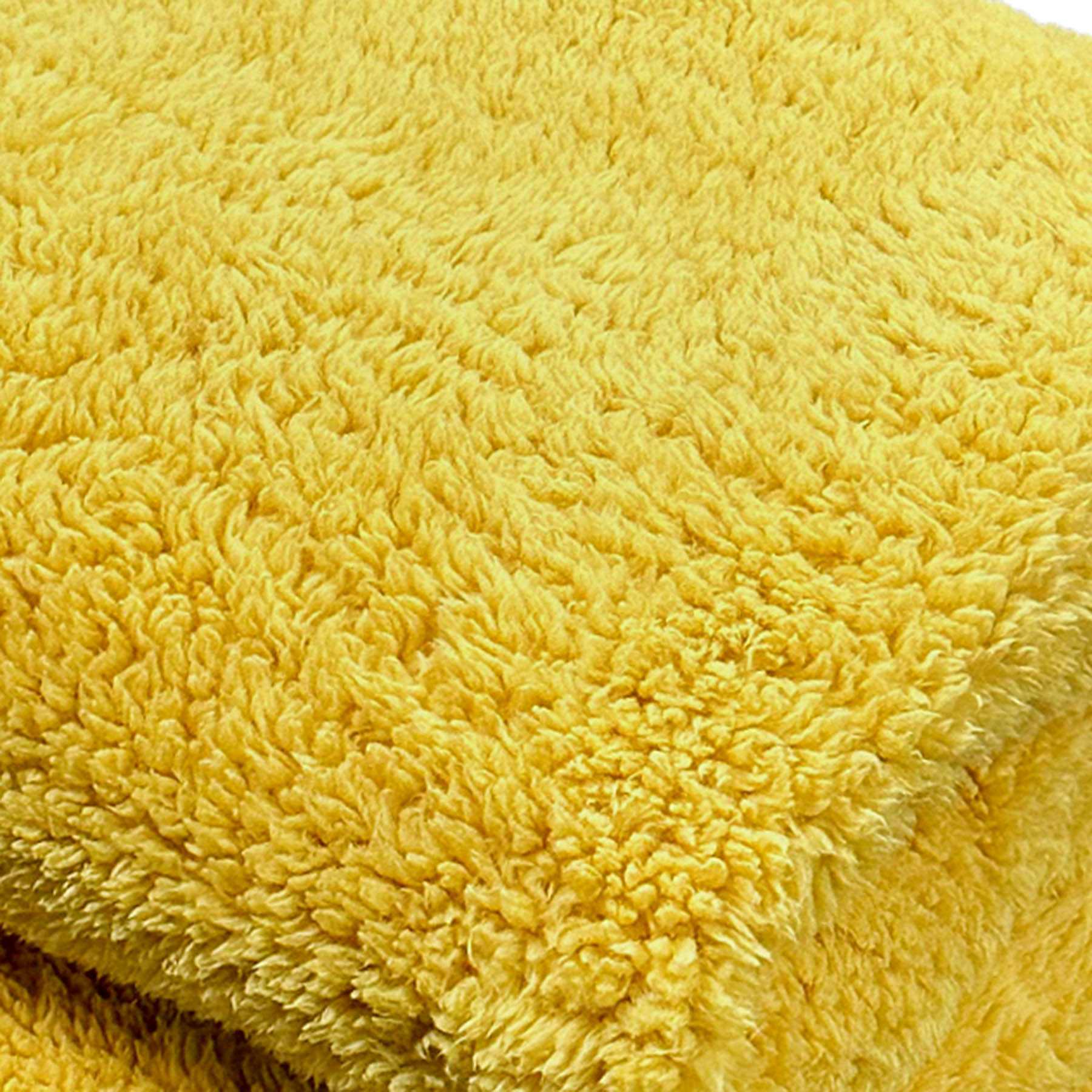 Yellow Sherpa Throw Blanket, 50x60