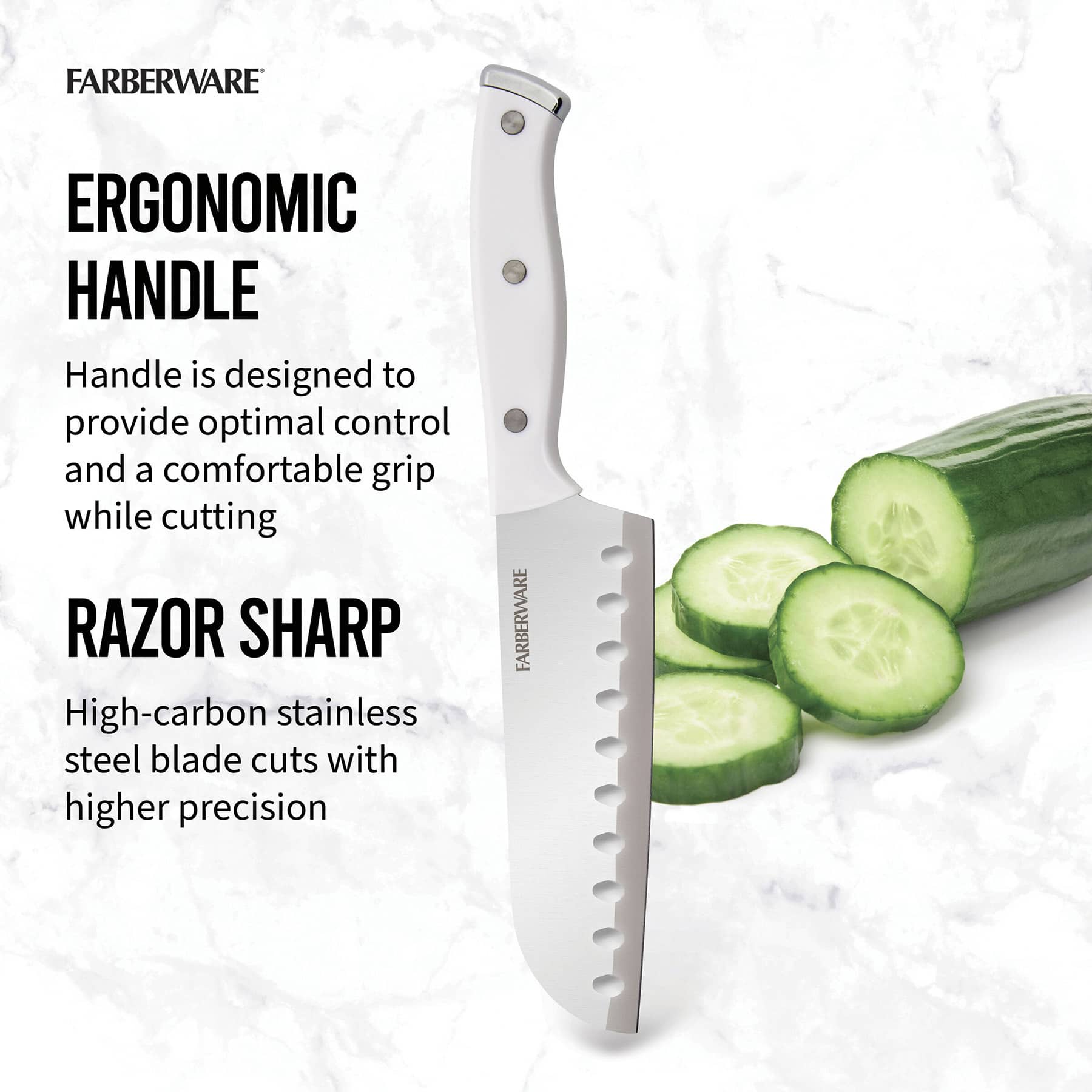 Farberware Edgekeeper White Santoku Knife, 5"