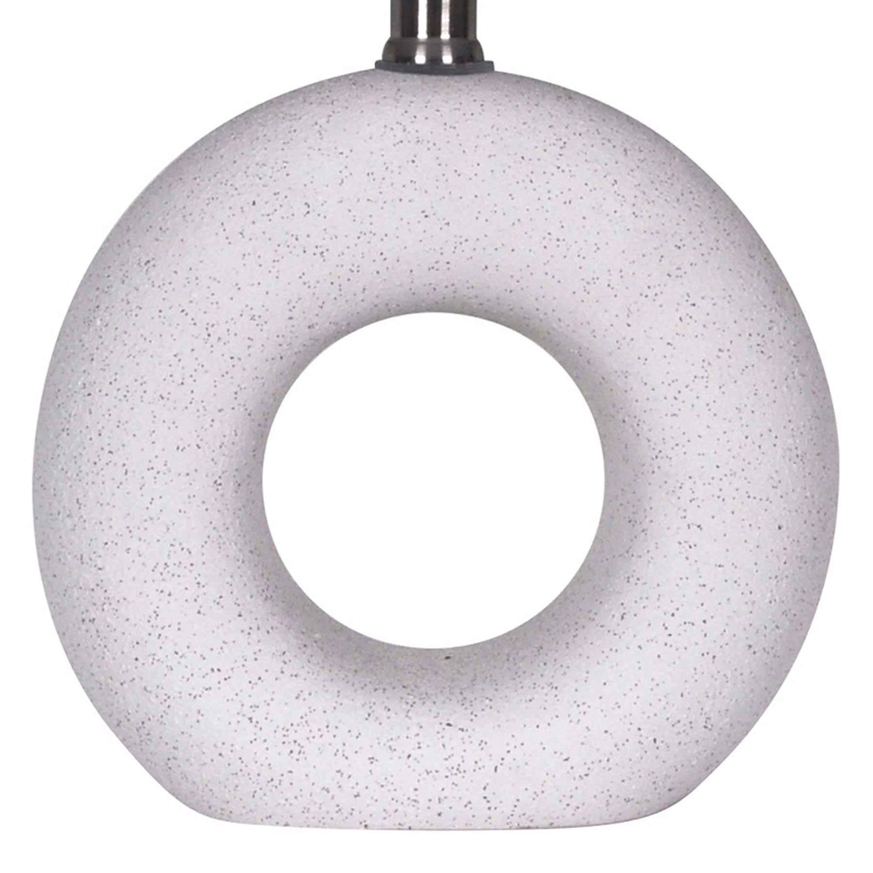 Crosby St. White Ceramic Textured Ring Small Table Lamp with Shade, 16"