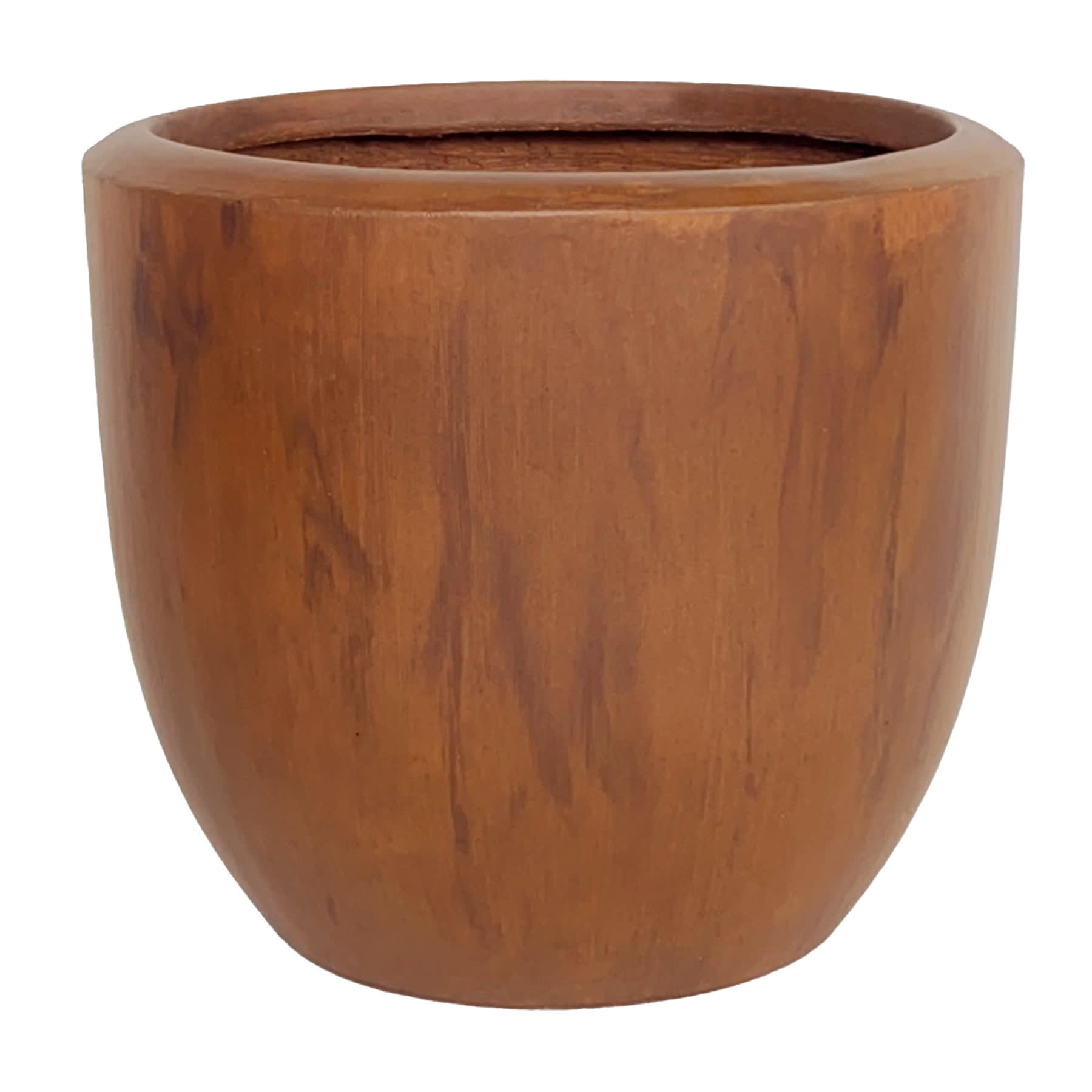 Honeybloom Faux Teak Egg Outdoor Planter, Large