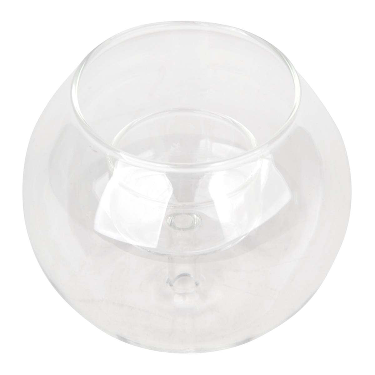 Glass Tealight Candle Holder, 3.4"