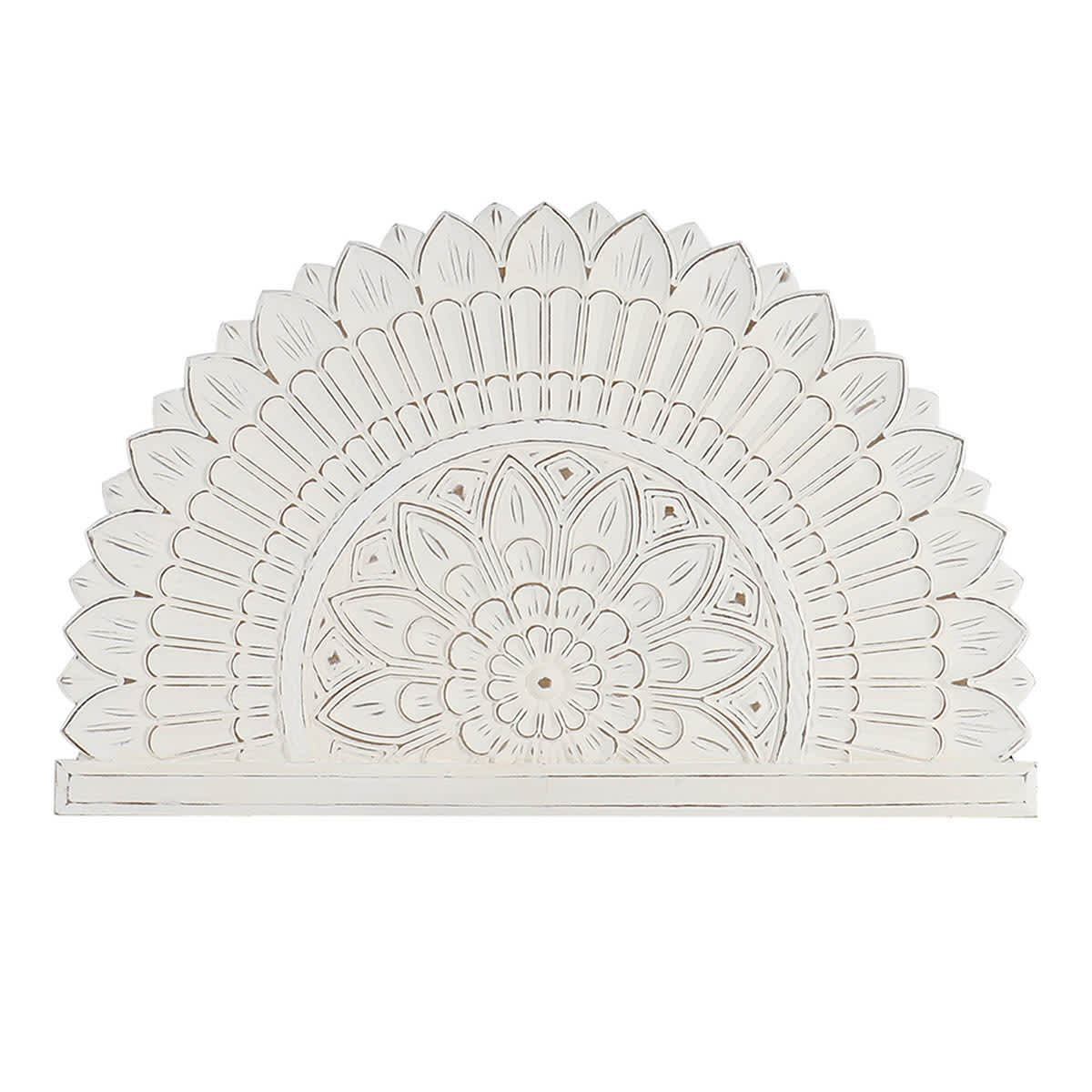 Found & Fable White Carved Wooden Wall Decor, 32x20