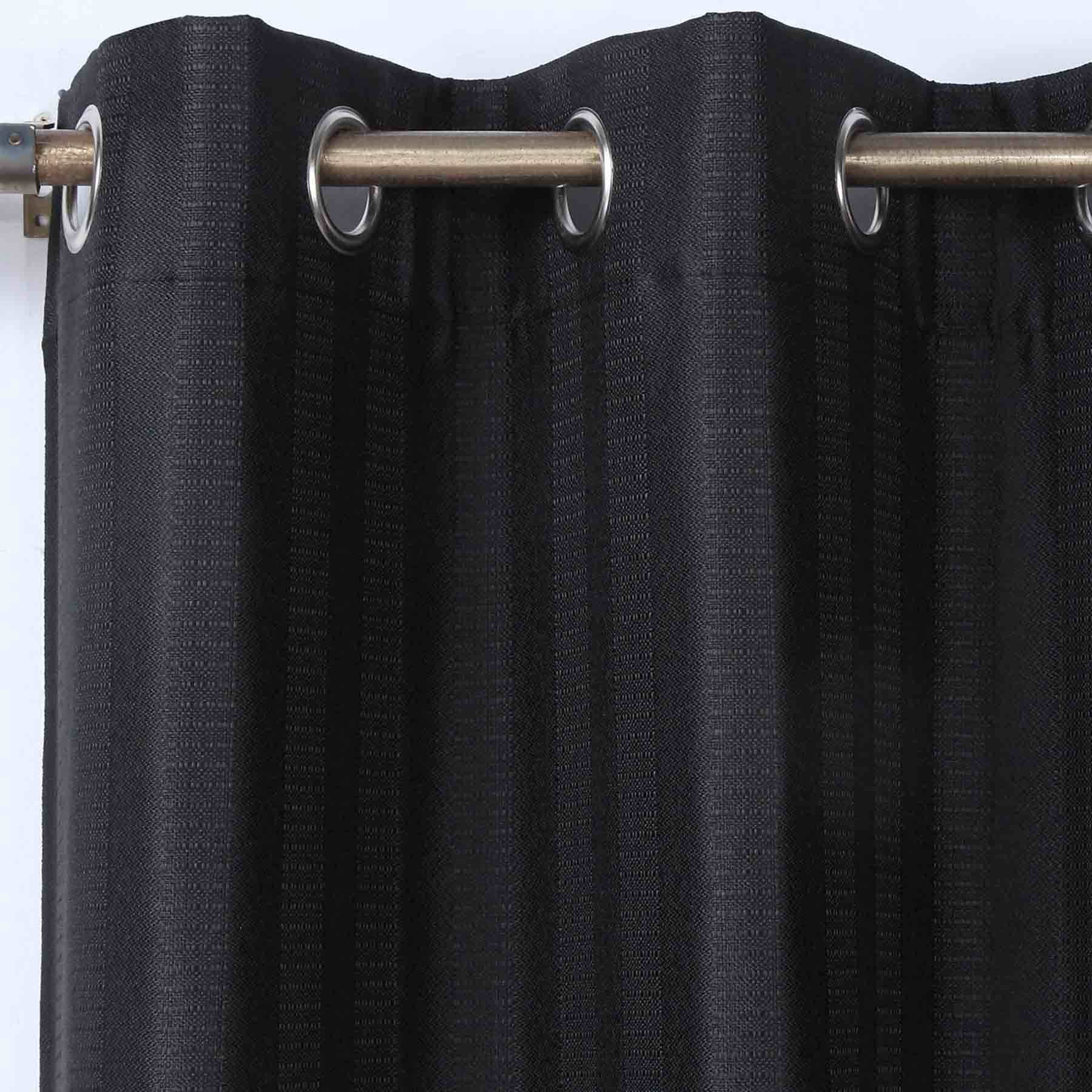 Honeybloom Sedgwick Black Blackout Curtain Panel, 84"