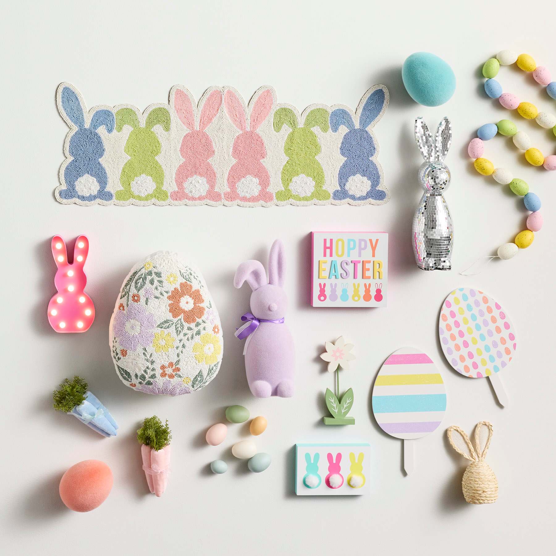 Bunny Brights Blue Flocked Easter Egg, 5.5"