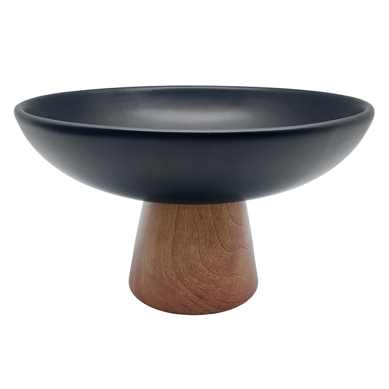 Crosby St. Black Ceramic Bowl Pedestal, 10.5x6.5
