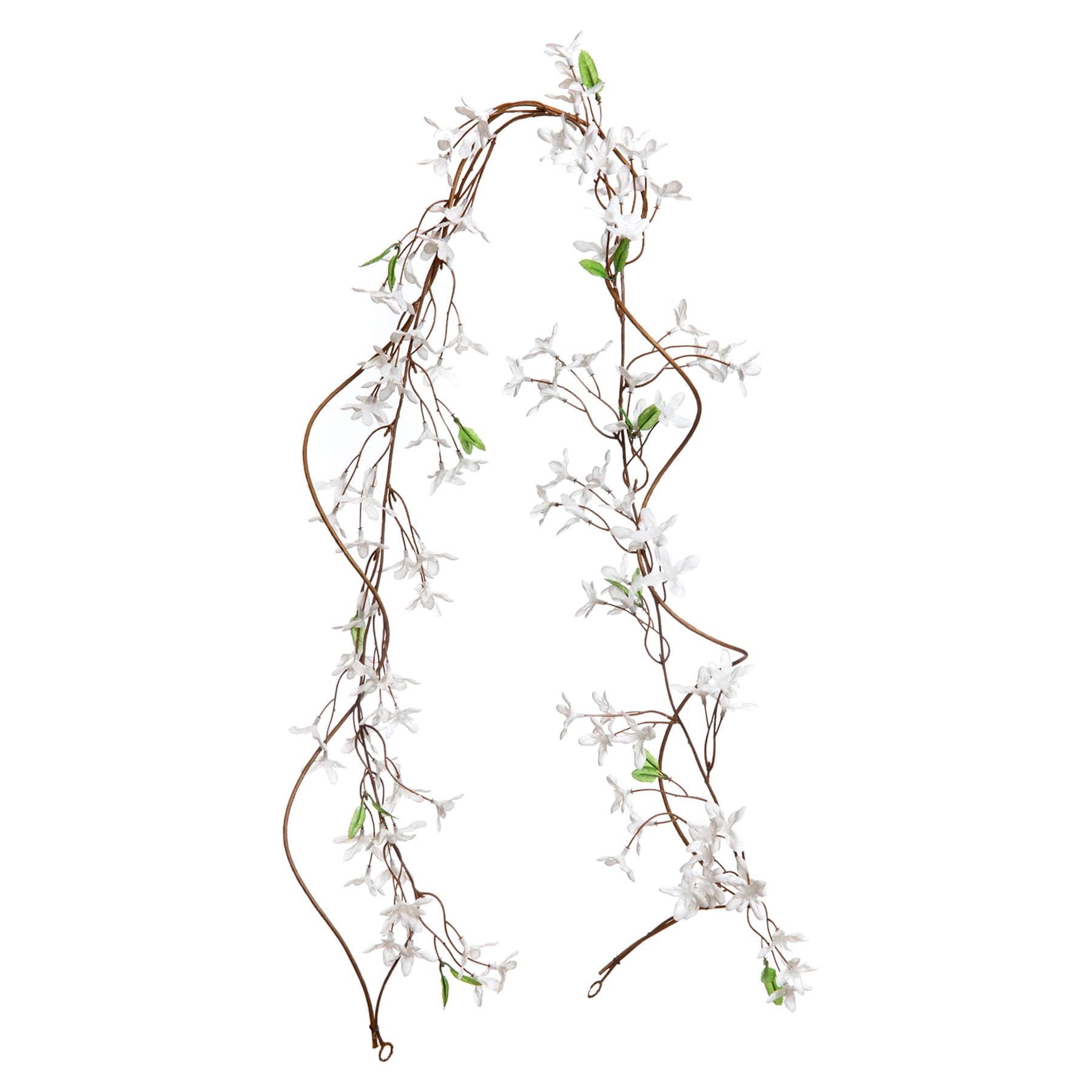 Hanging White Forsythia Floral Garland, 72"