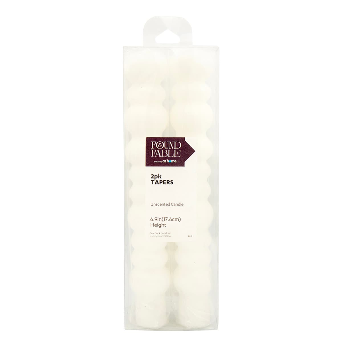 Found & Fable 2-Pack White Bubble Tapers Candles, 7"