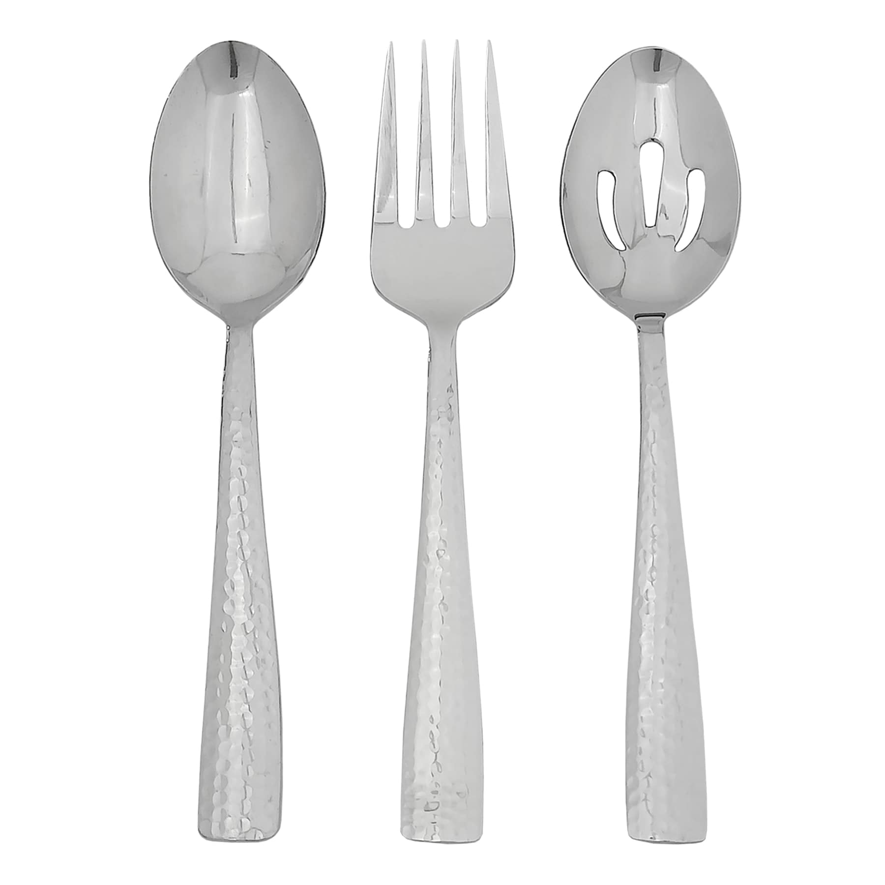 Found & Fable Set of 3 Stainless Steel Hammered Hostess Set