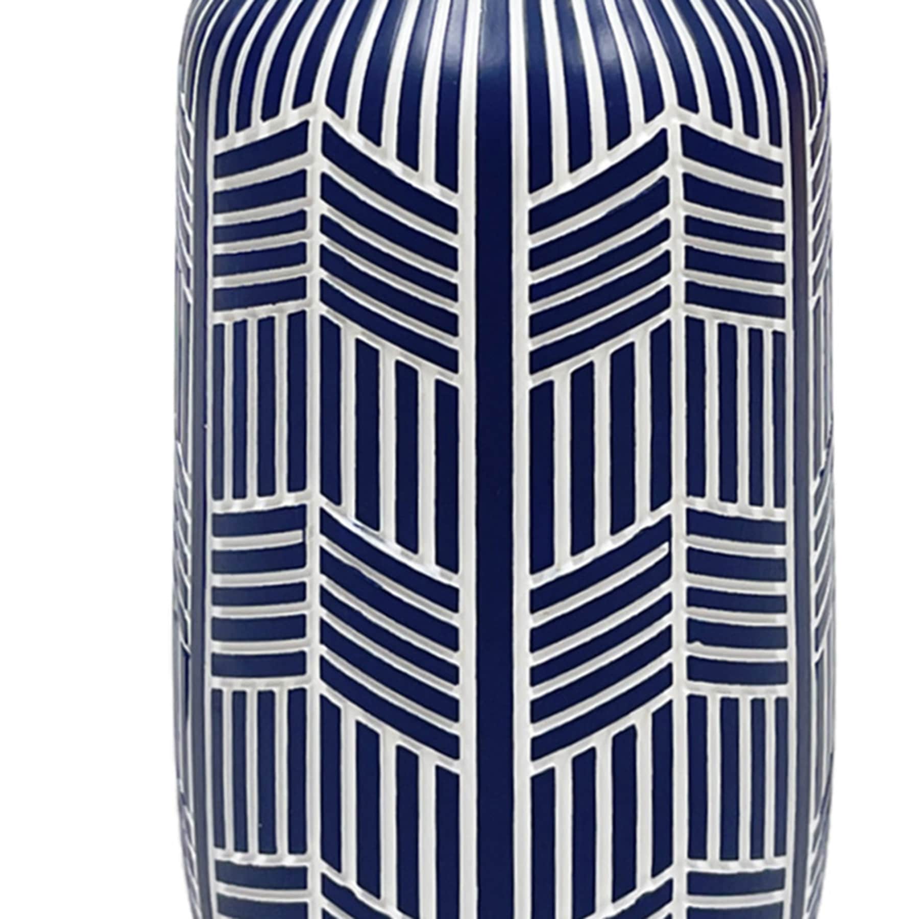 Crosby St. Milo Blue Chevron Soap Dispenser, 7.9"